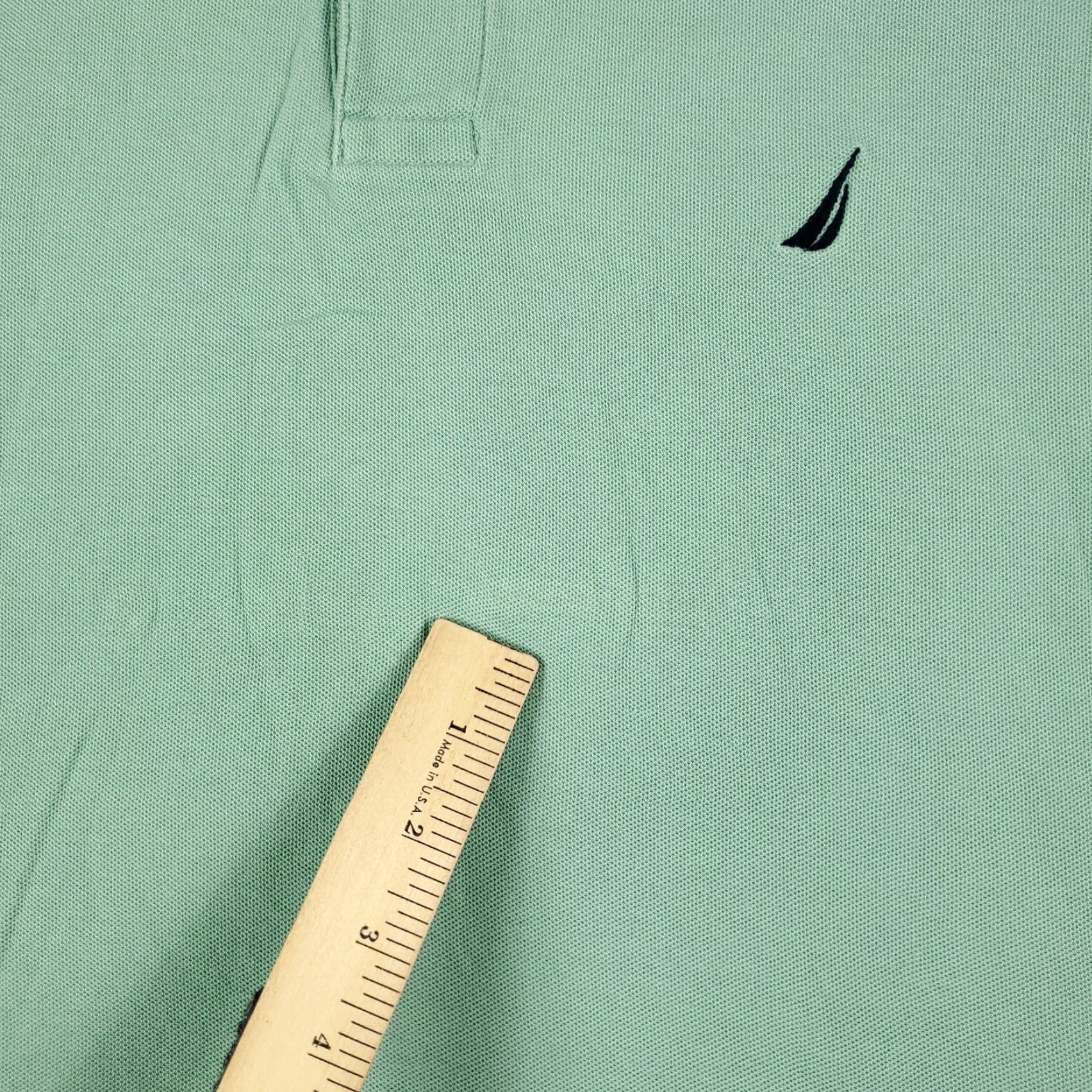 Nautica Nautica Polo Shirt Adult Large Green Solid Short Sleeve Cotton Blend Logo Button Mens Size US L / EU 52-54 / 3 - 4 Thumbnail