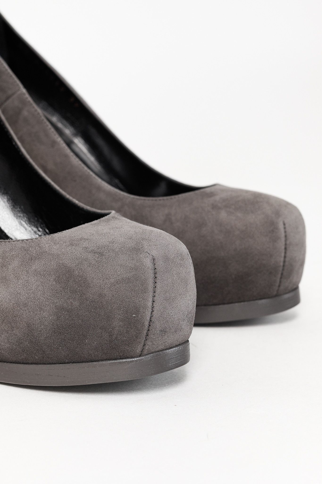 Saint Laurent Paris Saint Laurent Tribute Earth Grey Suede Platform Pumps Size US 8.5 / IT 38.5 - 7 Thumbnail