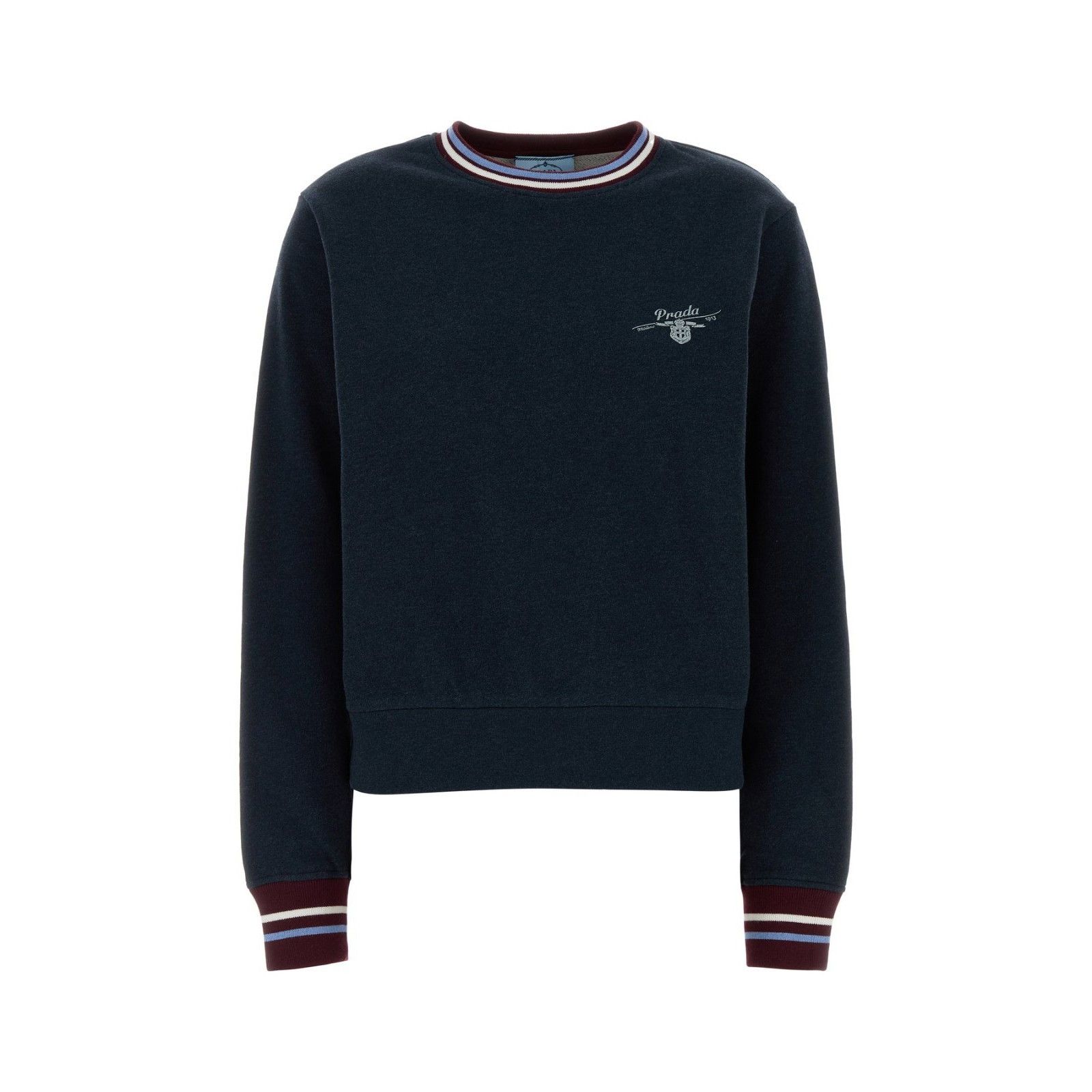 Prada PRADA Melange Dark Blue Cotton Sweatshirt New & Authentic (W Size XS / US 0-2 / IT 36-38 - 1 Thumbnail