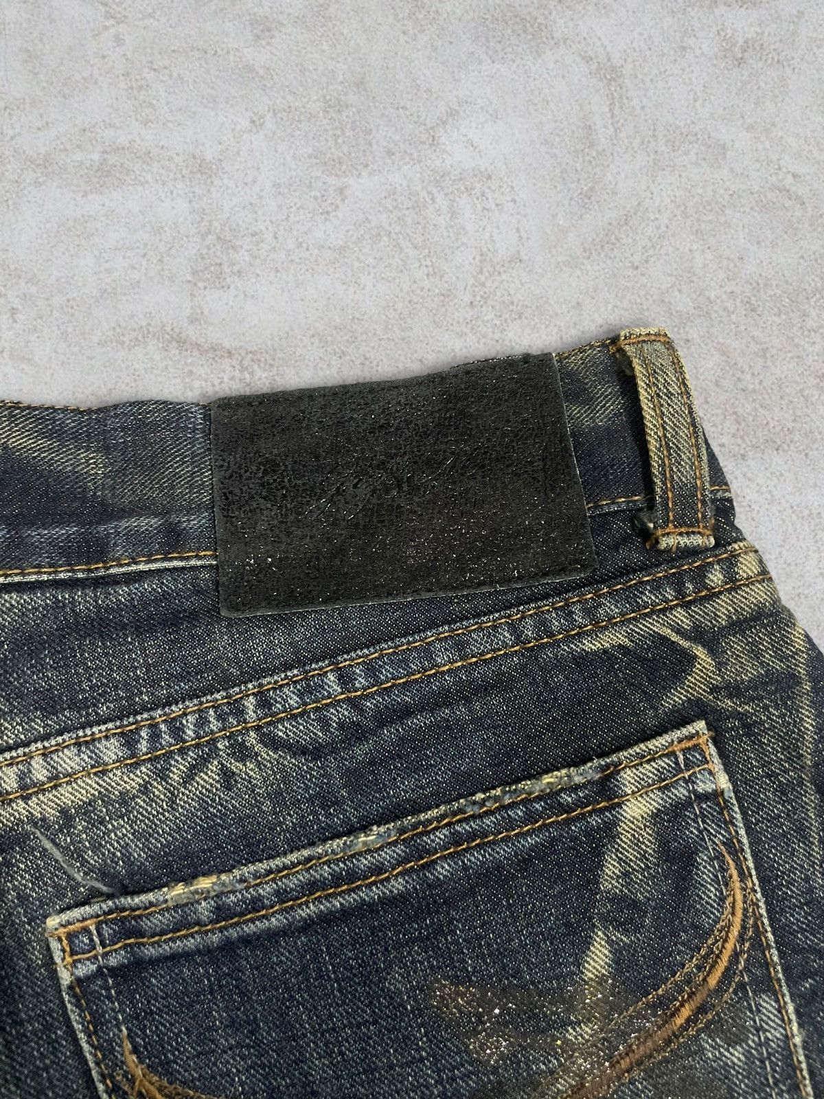 GOSTAR DE FUGA Japanese Goth Acid Wash Distressed Avant-Garde Flare Denim Size 32" / US 10 / IT 46 - 13 Thumbnail