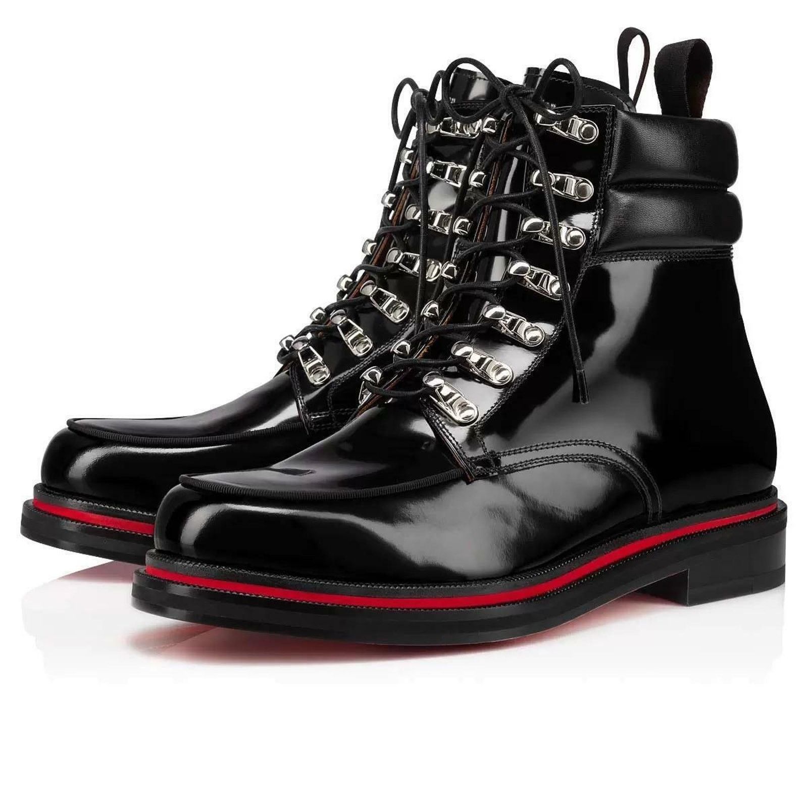 Christian Louboutin Christian Louboutin Mens Leather Combat Lace Up Boot 45 12 Size US 12 / EU 45 - 1 Thumbnail