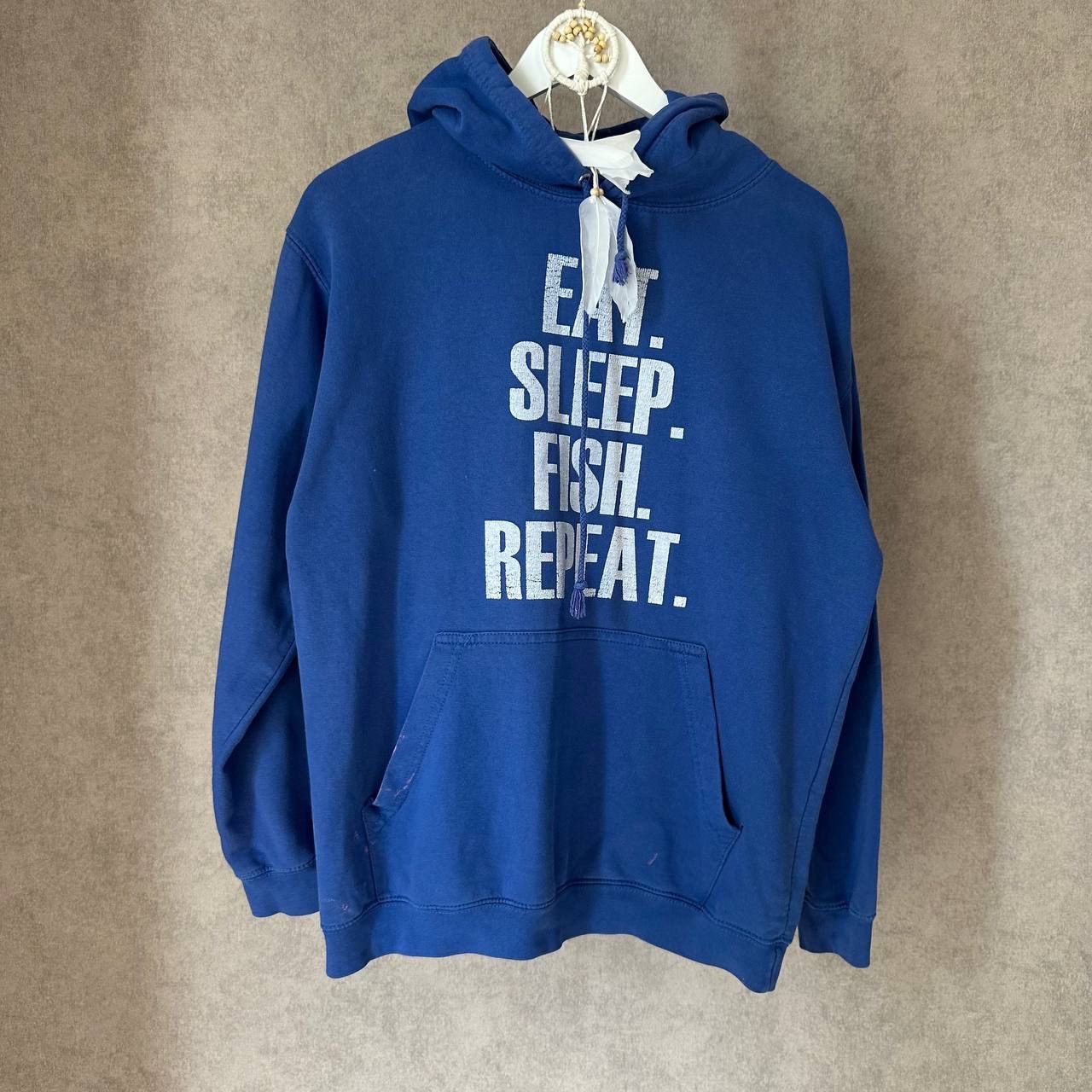 Japanese Brand × Vintage Vintage Adult “Eat.Sleep.Fish.Repeat.” Hoodie big logo joke Size US M / EU 48-50 / 2 - 1 Thumbnail