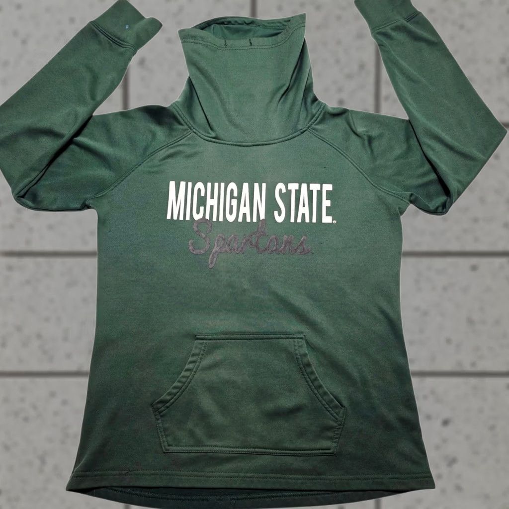 Vintage VINTAGE Michigan State Spartans Colosseum Sweatshirt Womens Large Funnel Neck Pullover Green L Size L / US 10 / IT 46 - 1 Thumbnail