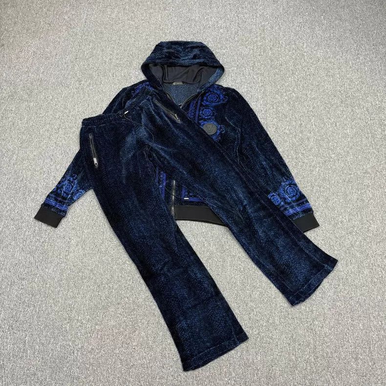 Versace Versace Black and Blue Velvet Medusa Portrait Set Size XS / US 0-2 / IT 36-38 - 1 Thumbnail