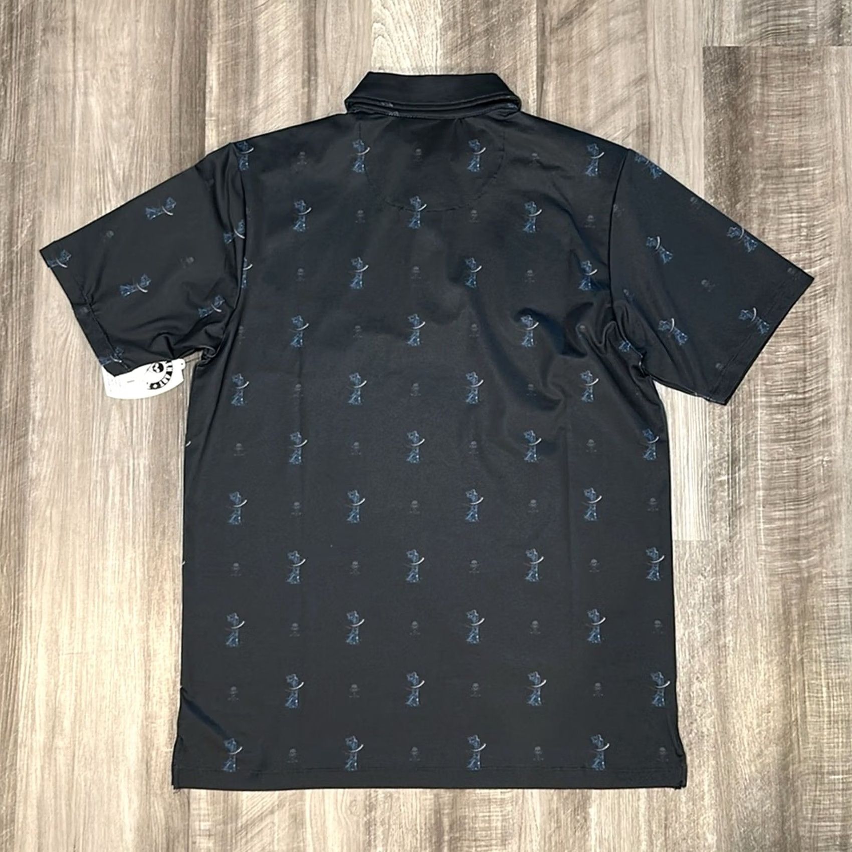 Vintage Sullen Art Collective Teed Off Skull Grim Reaper Golf Polo - Small Mens Black Polo Shirt Size US S / EU 44-46 / 1 - 3 Thumbnail