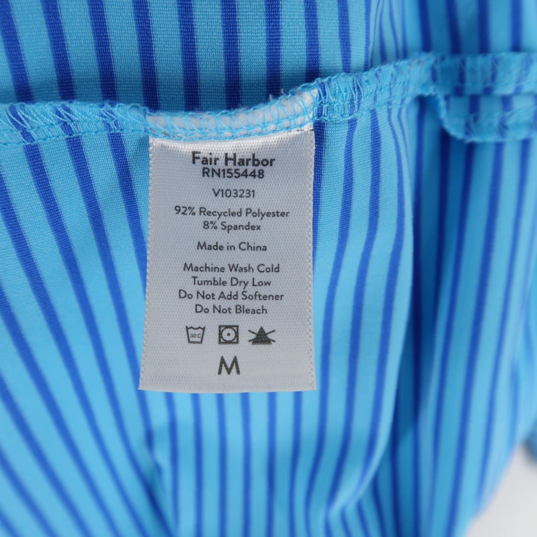 Vintage Fair Harbor Polo Shirt Mens M Blue Striped Short Sleeve Golf Performance Button Collar Size US M / EU 48-50 / 2 - 6 Thumbnail
