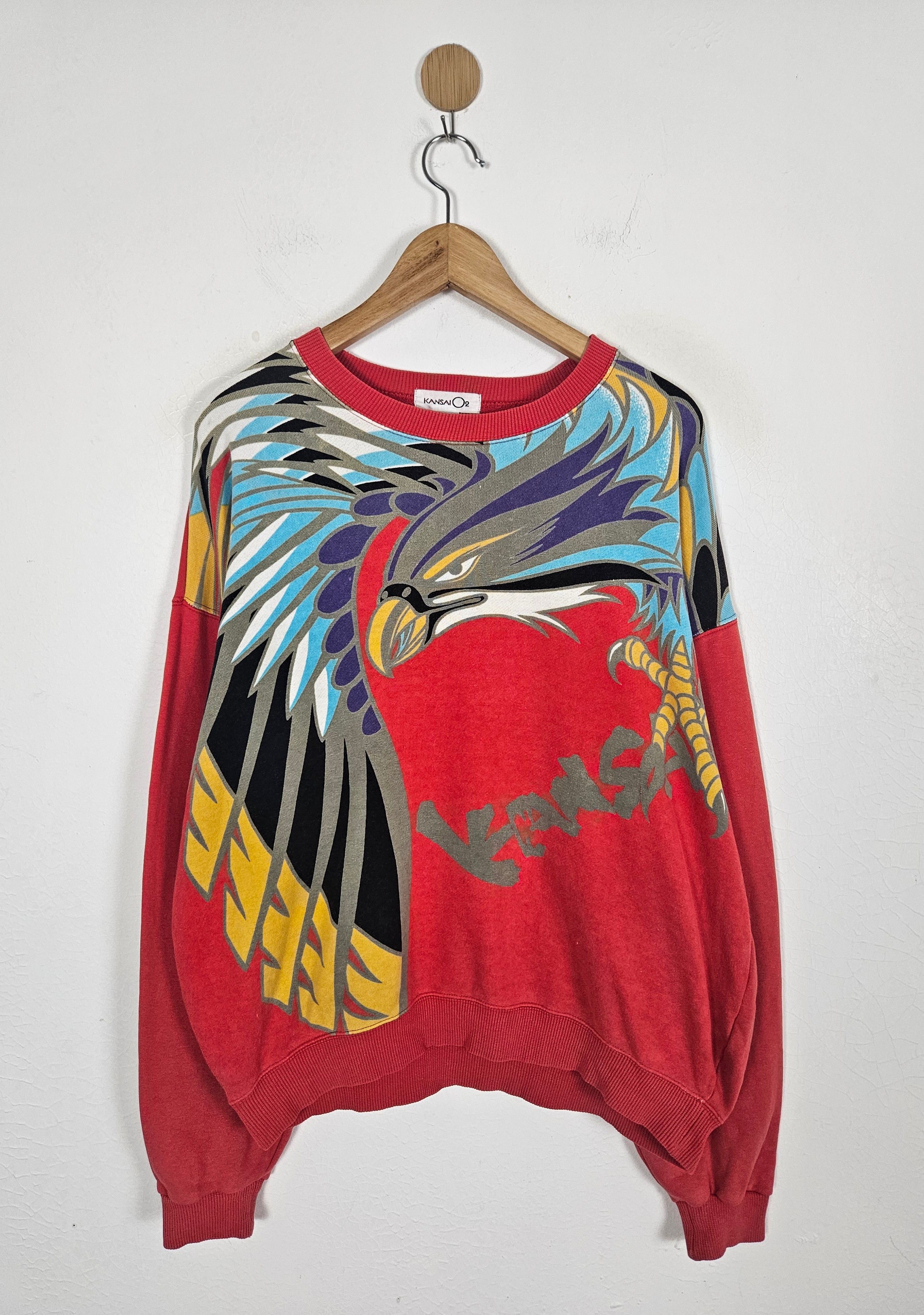 Designer × Kansai Yamamoto Vintage Kansai Yamamoto Kansai O2 Phoenix sweatshirt Size US XL / EU 56 / 4 - 1 Thumbnail