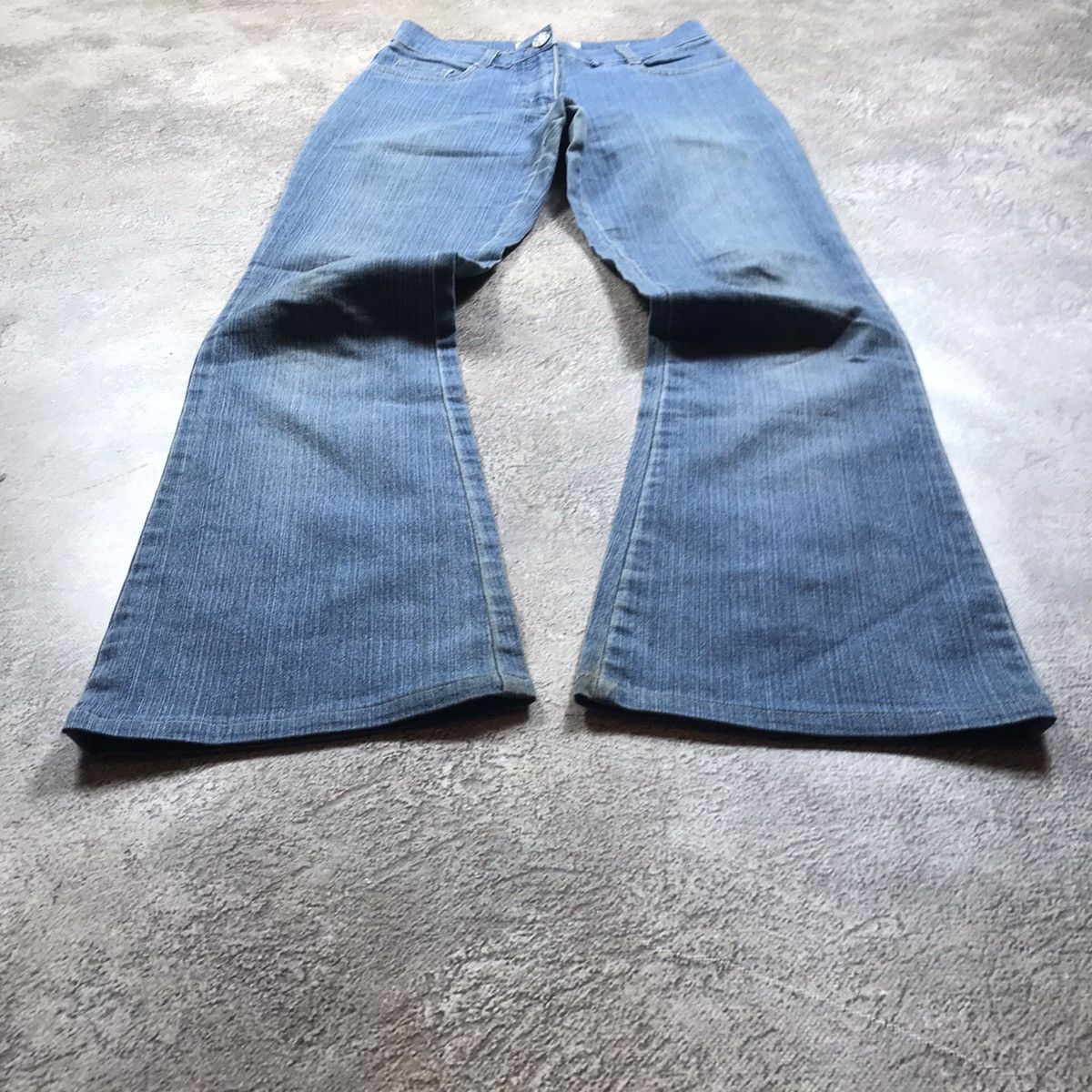 Vintage Vintage Y2K Distressed Flared Jeans Baggy Wide Leg Grunge 27 Size 27" / US 4 / IT 40 - 1 Thumbnail