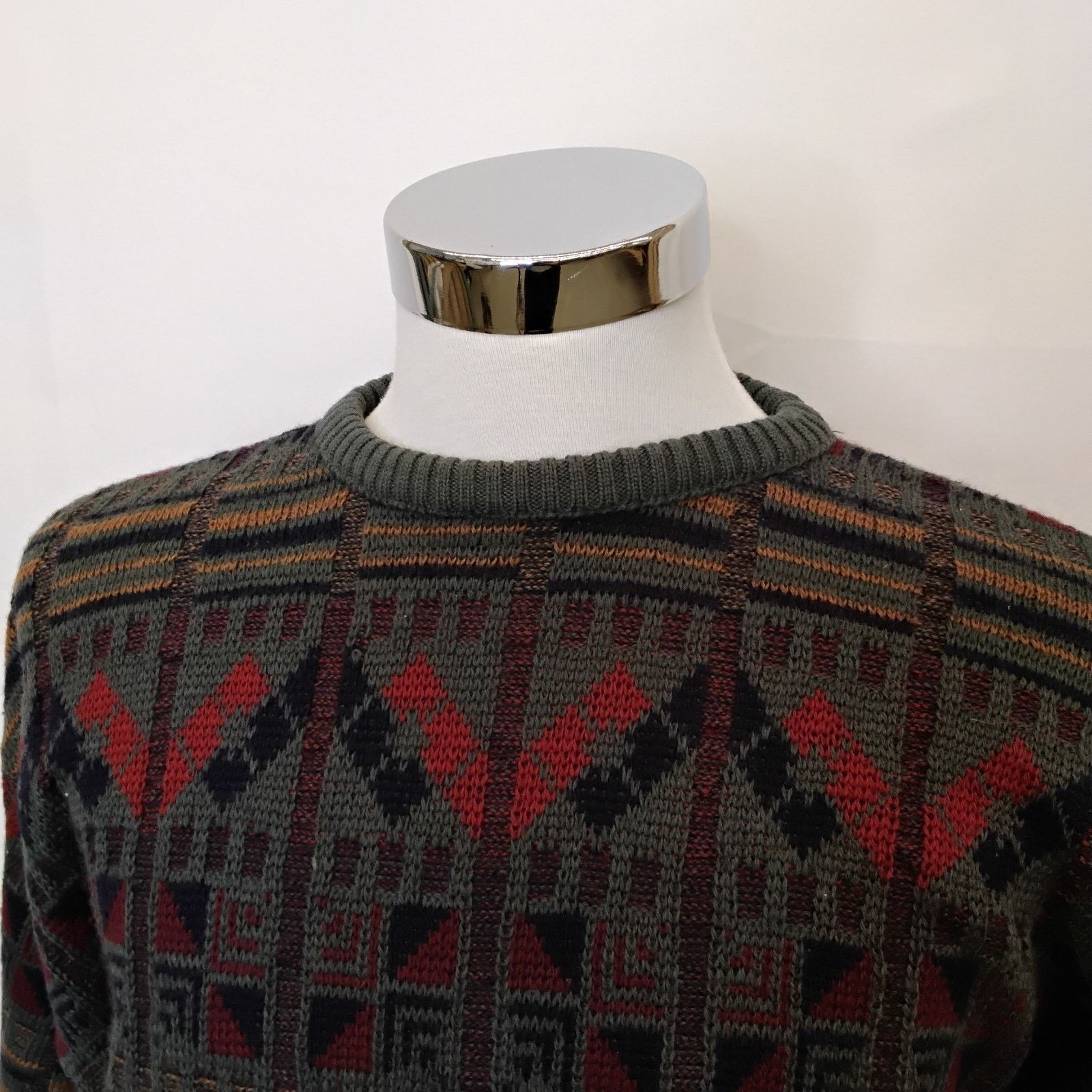 Pendleton Pendleton Wool Sweater Men's L Gray Geo Pattern 1970s USA Size US L / EU 52-54 / 3 - 4 Thumbnail
