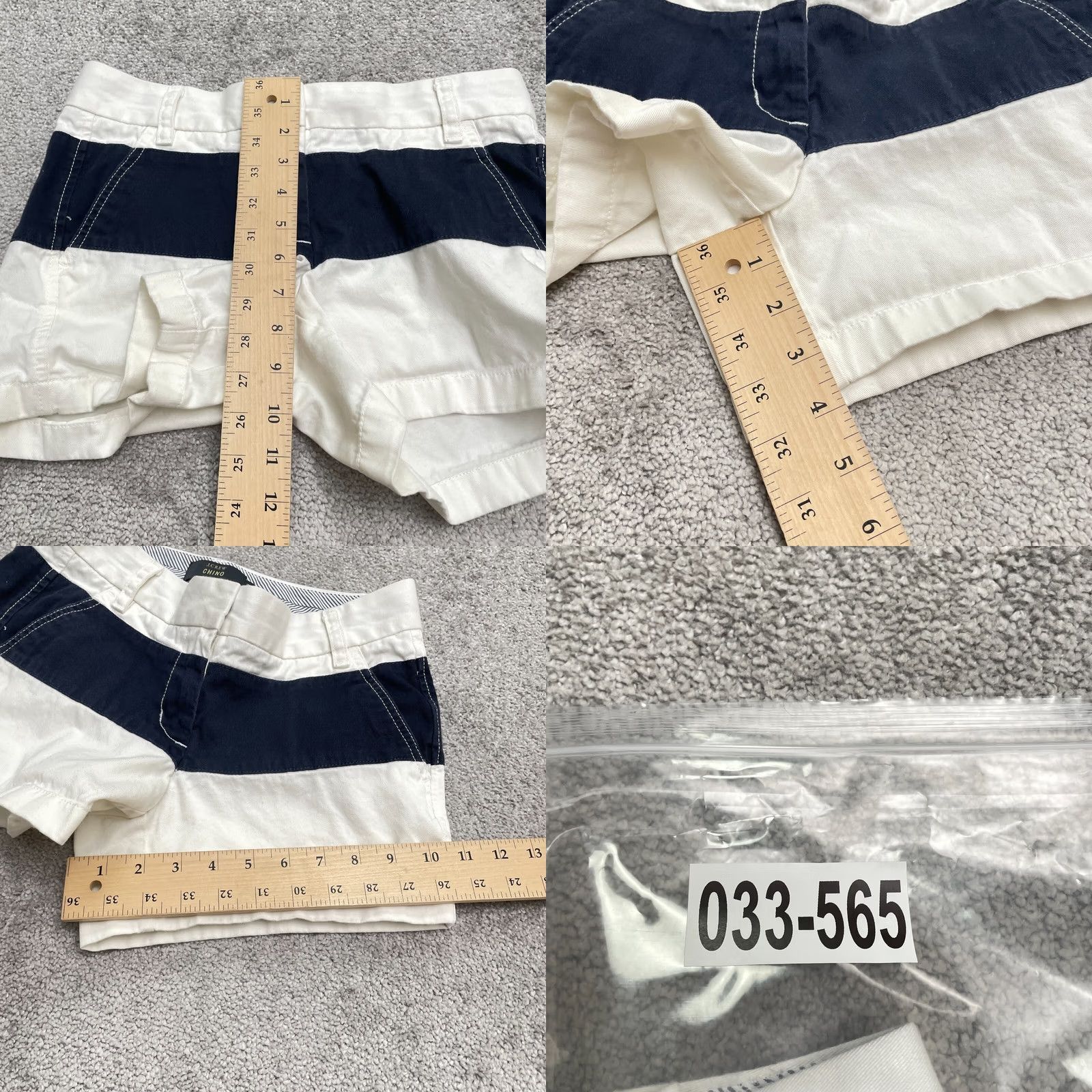 J.Crew J.Crew Chino Shorts Womens 00 Blue White Striped Cotton Casual Outdoor Size 24" / US 00 / IT 34 - 8 Thumbnail