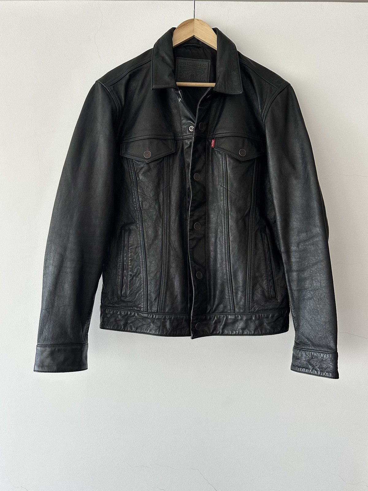 Levi's × Stussy Levi's x Stussy Leather Trucker Jacket | Grailed