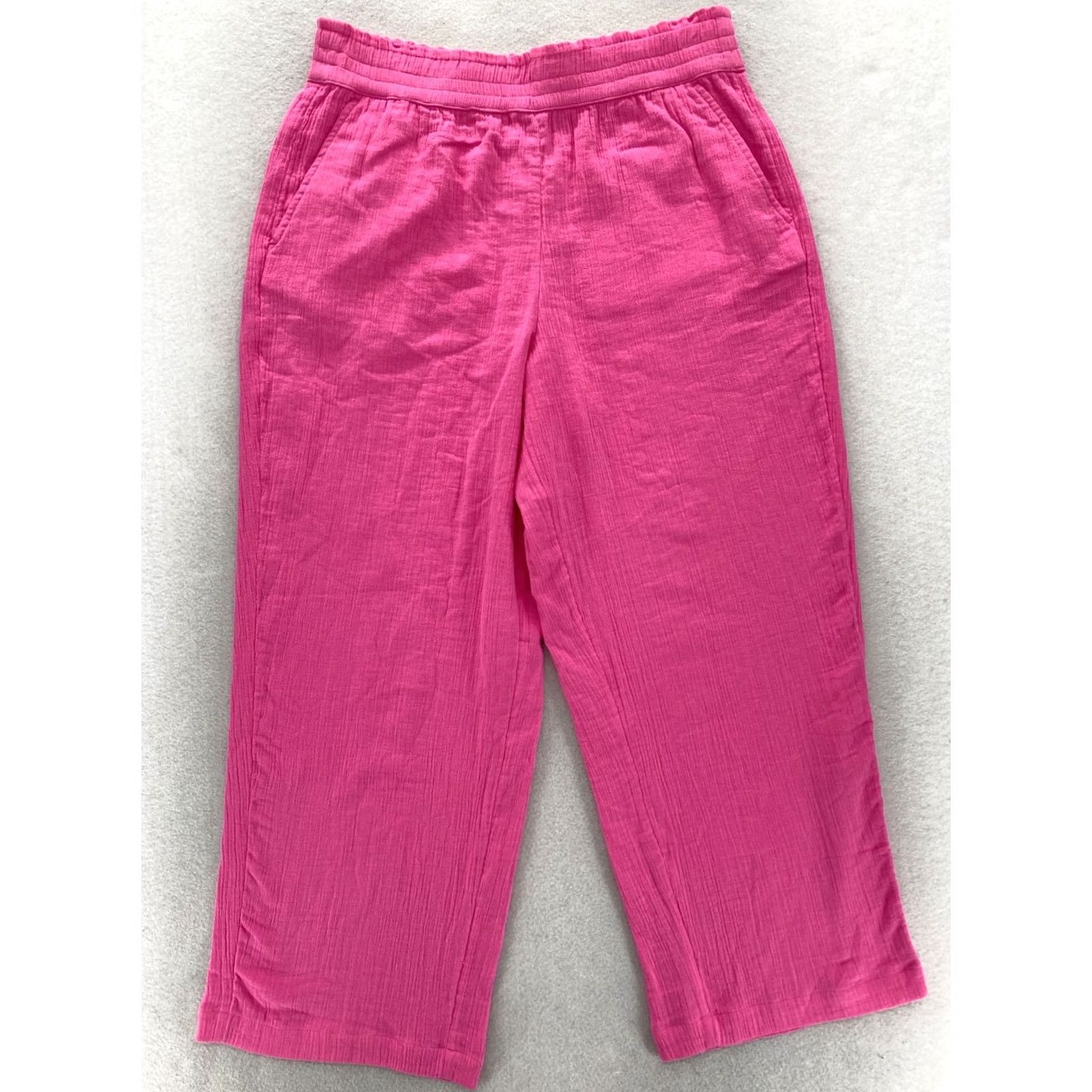 Loft LOFT Outlet Gauze Pull On Ankle Pants Women's Medium Pink Lightweight Beachy NWT Size 32" / US 10 / IT 46 - 2 Thumbnail
