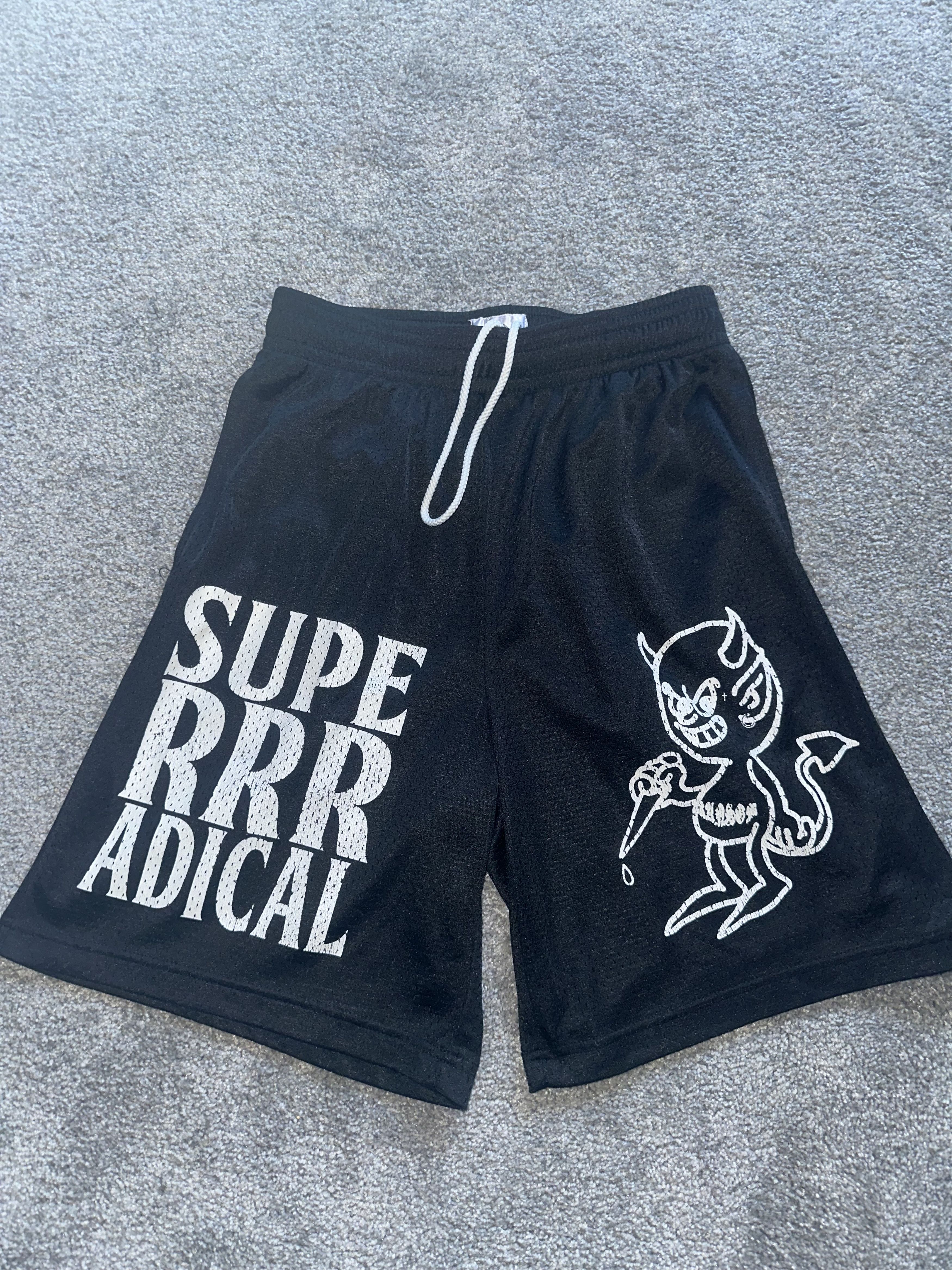 image of Superrradical Devil Shorts in Black White, Men's (Size 29)