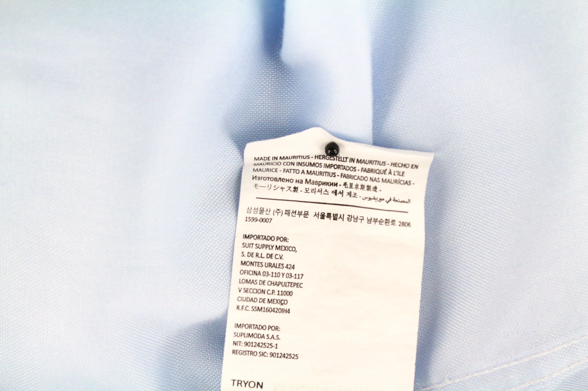 Suitsupply 44L/17 1/2L Slim Cotton Blue Twill Shirt 73596 Size US L / EU 52-54 / 3 - 7 Thumbnail