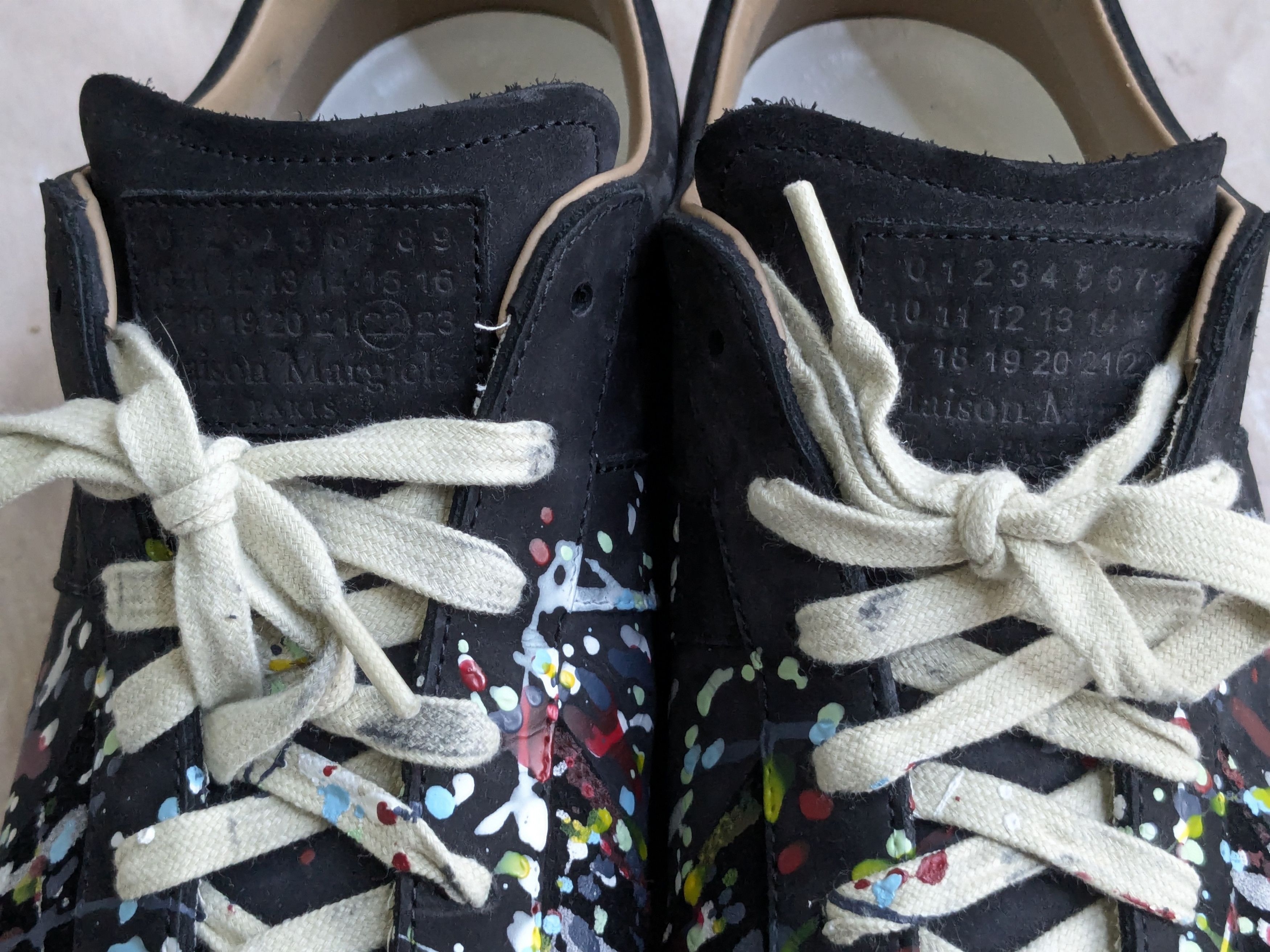 Maison Margiela Black Paint Splatter Maison Margiela Replica Sneakers 14 47 Size US 14 / EU 47 - 2 Thumbnail