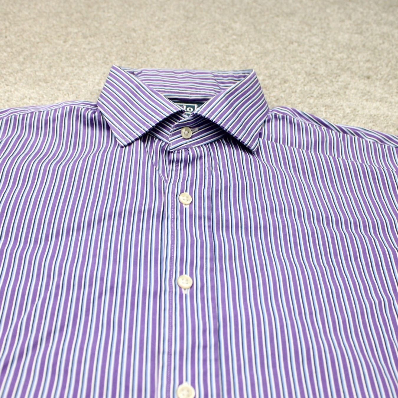 Polo Ralph Lauren Polo Ralph Lauren Shirt Mens 16 1/2, 32/33 Purple Regent Custom Fit Cotton L/S Shirt Mens Purple 16.5 Regular Classic Colorful 100% Cotton Boy? Size US XL / EU 56 / 4 - 5 Thumbnail