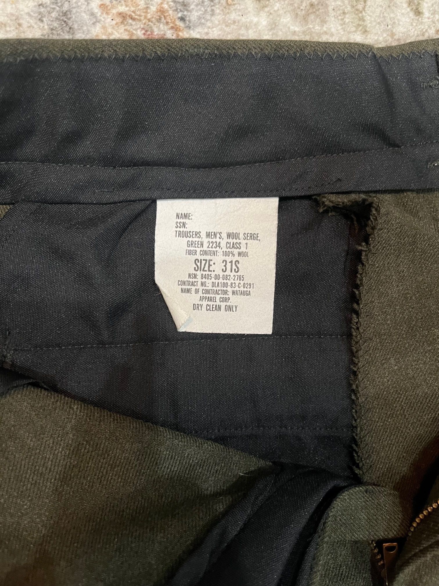 Vintage Vintage Military Wool-Serge Trousers Green #2234 – Size 31S Size US 31 - 5 Thumbnail