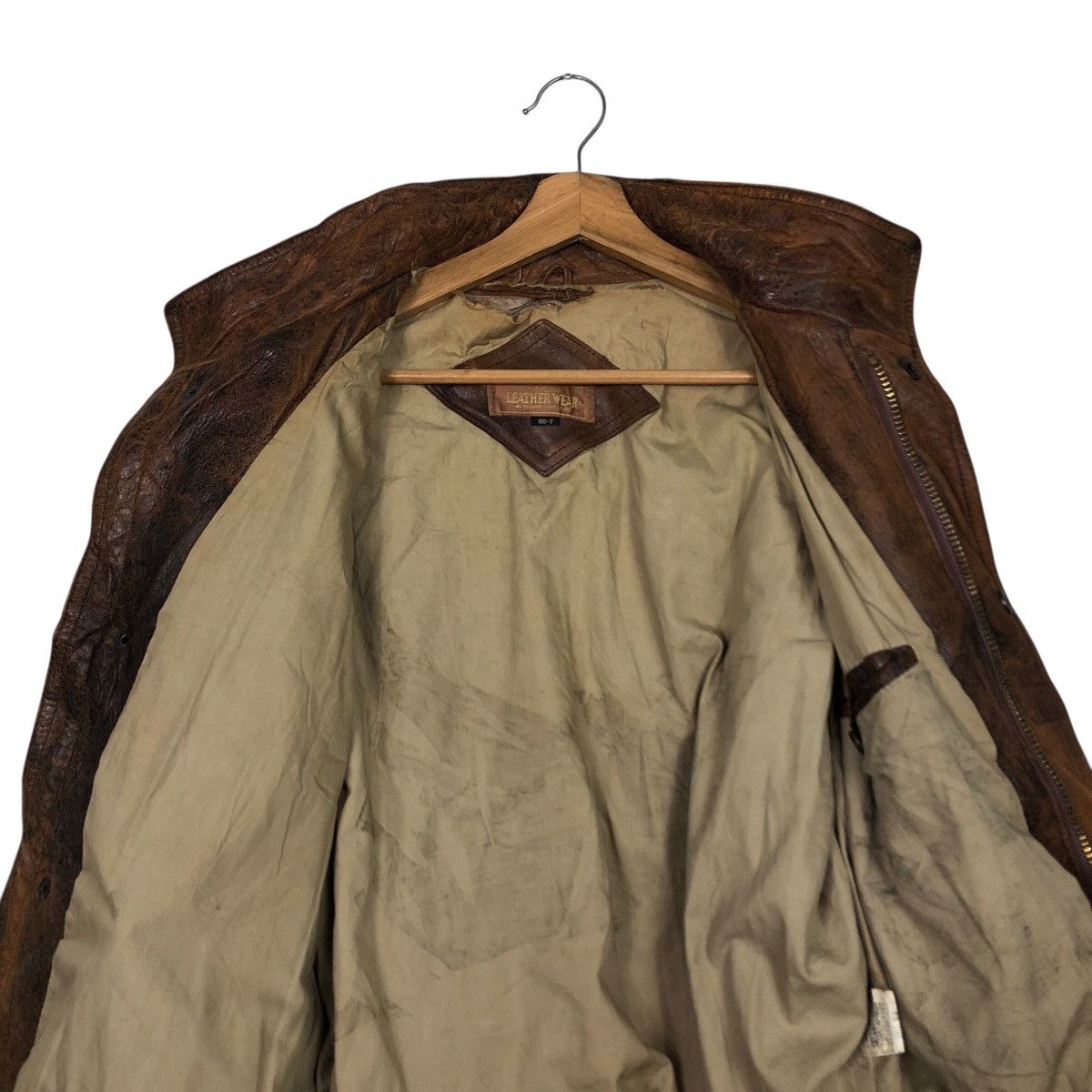 Japanese Brand 📌Vintage Fly Bomber Leather Jacket Freetime Issey Miyake Size US M / EU 48-50 / 2 - 15 Thumbnail
