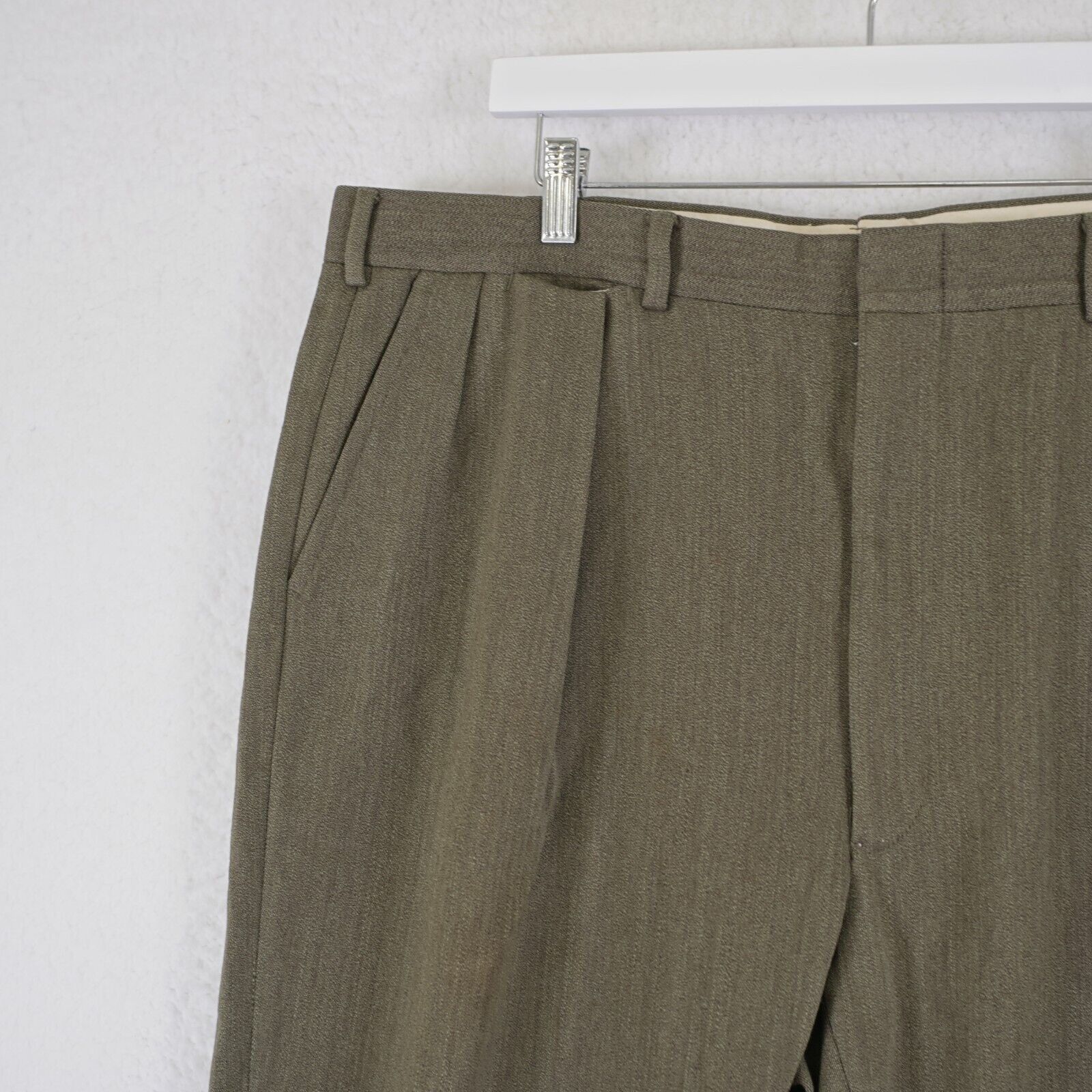Polo Ralph Lauren Polo Ralph Lauren Tweed Wool Green Pleated Cuffed High Rise Size 40L - 6 Thumbnail