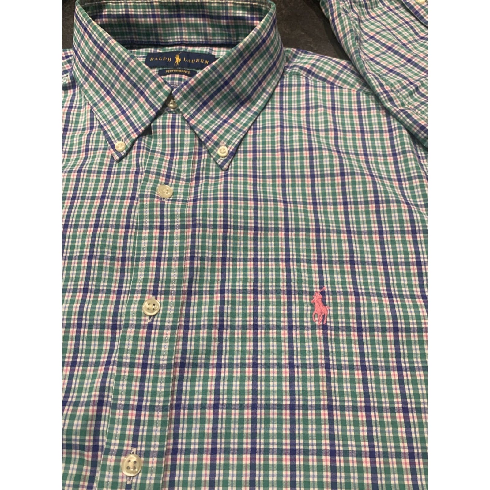 Ralph Lauren Ralph Lauren Shirt Mens Button-Up Long Sleeve Large Green Plaid Nylon Blend 100% Wearable Contemporary Classic Mens L Size US L / EU 52-54 / 3 - 4 Thumbnail