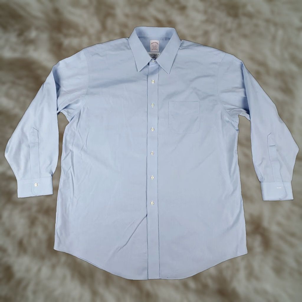 Brooks Brothers VINTAGE Brooks Brothers Dress Shirt Men Size 17 Blue Business Casual Formal Workwear Size 46R - 1 Thumbnail