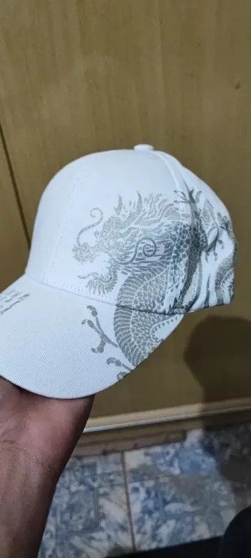 Japanese Brand White Color Dragon Printing Snapback Baseball Caps Size ONE SIZE - 7 Thumbnail
