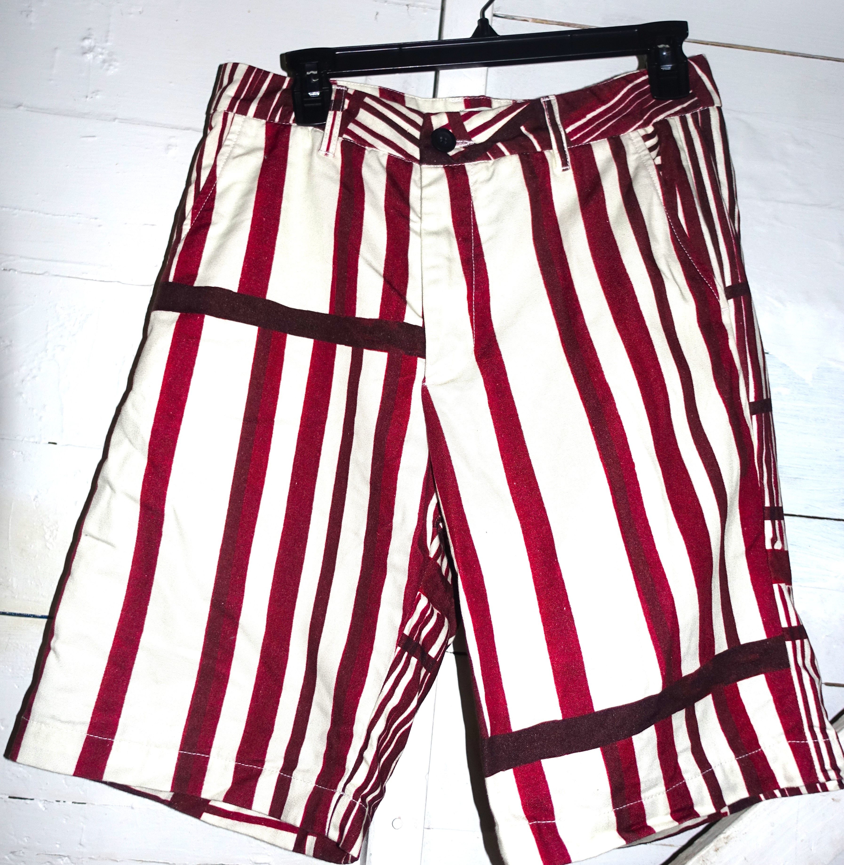 Editions M.R Editions M.R. Paris Burgundy Off White Bermuda Shorts 28 Size US 28 / EU 44 - 1 Thumbnail