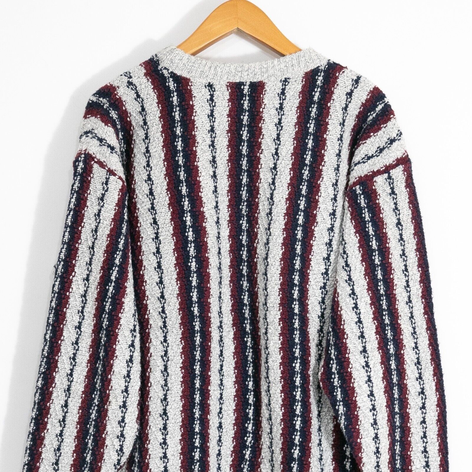 Vintage Vintage Striped Cotton Knit Sweater Mens Medium - Textured Size US M / EU 48-50 / 2 - 7 Thumbnail