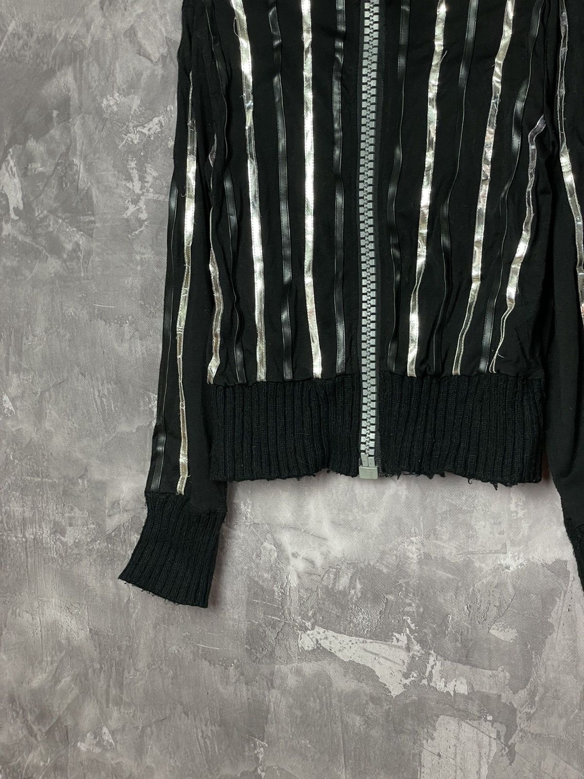 Japanese Brand × Vintage Y2K VTG 90s Japanese style 3D striped knit sweater full zip Size M / US 6-8 / IT 42-44 - 5 Thumbnail