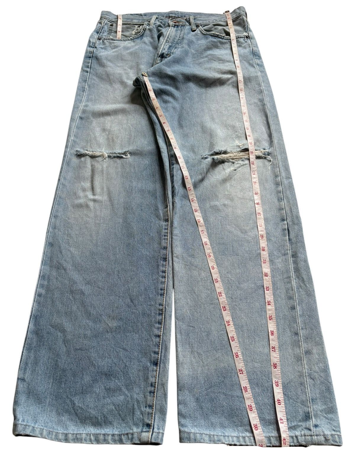 Edwin × Japanese Brand Vintage Edwin 505 X Selvedge Faded Wash Rip Baggy Jeans Size US 32 / EU 48 - 14 Thumbnail