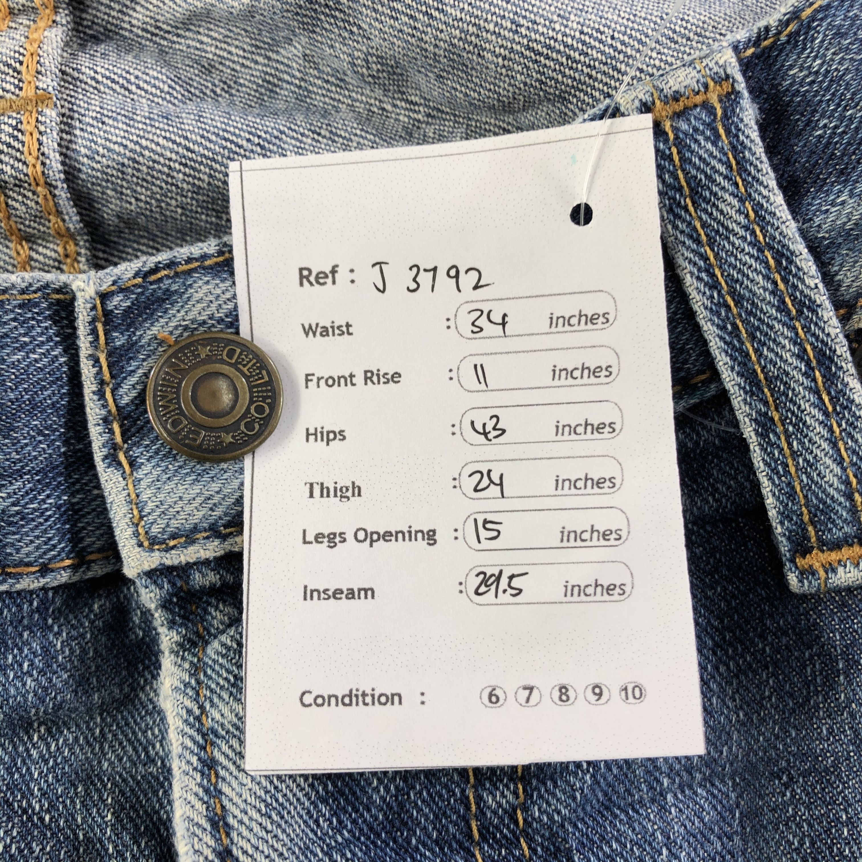 Edwin Vintage Blue Wash Edwin 403 Jeans-J3792 Size US 34 / EU 50 - 14 Thumbnail