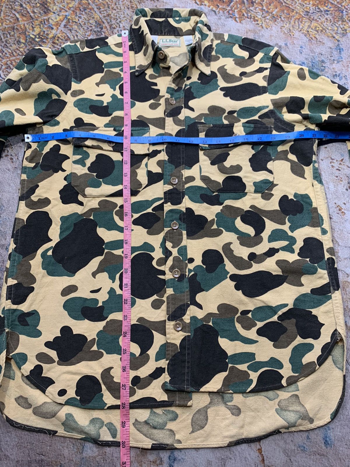 45rpm × Japanese Brand × Vintage LL Bean Camo Cotton Button Shirt Size US L / EU 52-54 / 3 - 4 Thumbnail