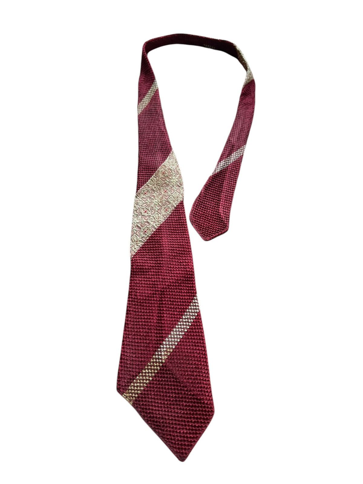 Other Vintage Japanese Tie – Textural Weave & Gold Diagonal Panel Size ONE SIZE - 5 Thumbnail
