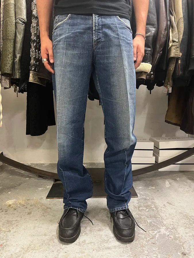 Marithe + Francois Girbaud 2000s Marithé + François Girbaud Blue Rebel Straight Denim Jeans Size US 33 - 1 Thumbnail