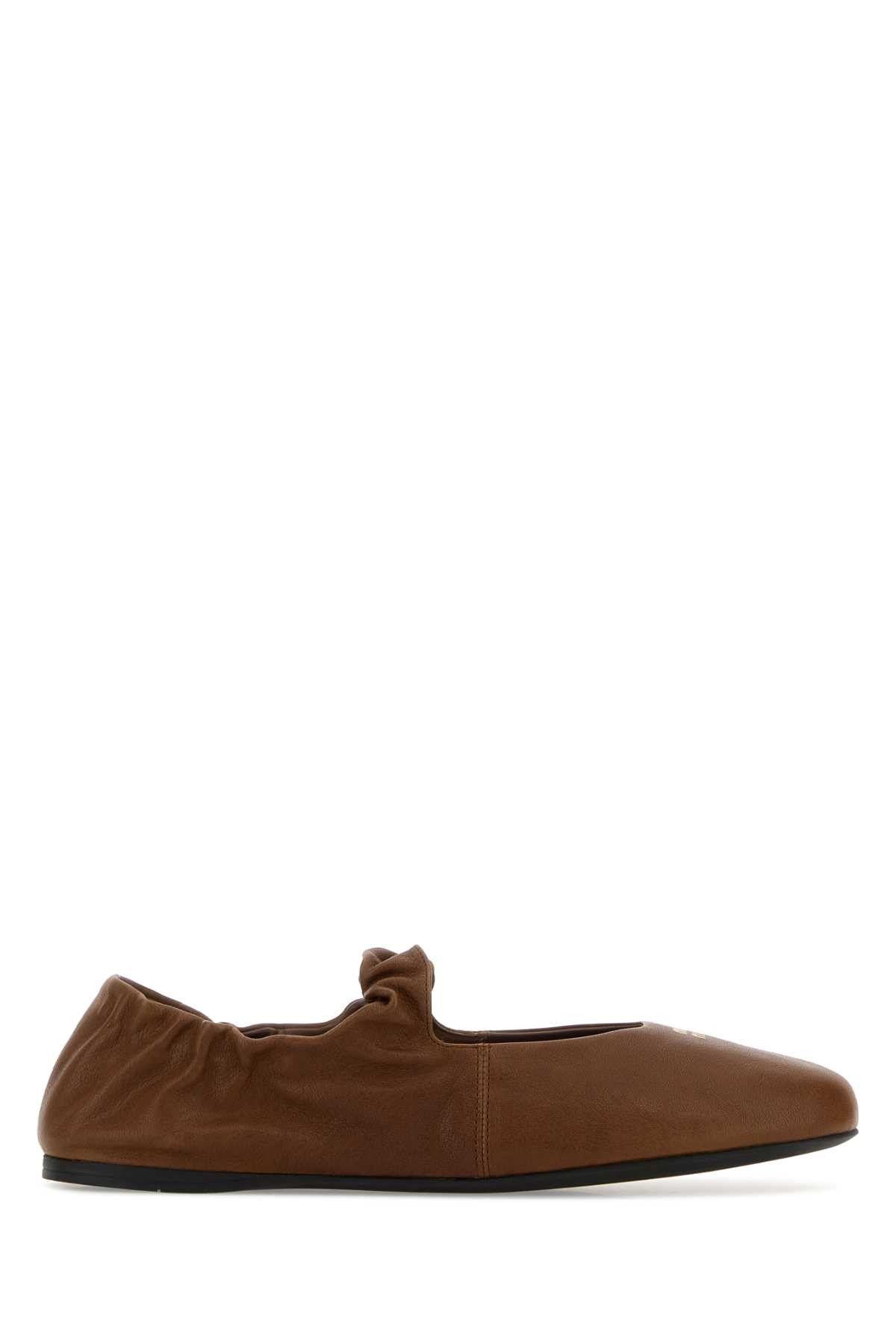 Miu Miu Brown Nappa Leather Ballerinas Size US 6 / IT 36 - 1 Thumbnail