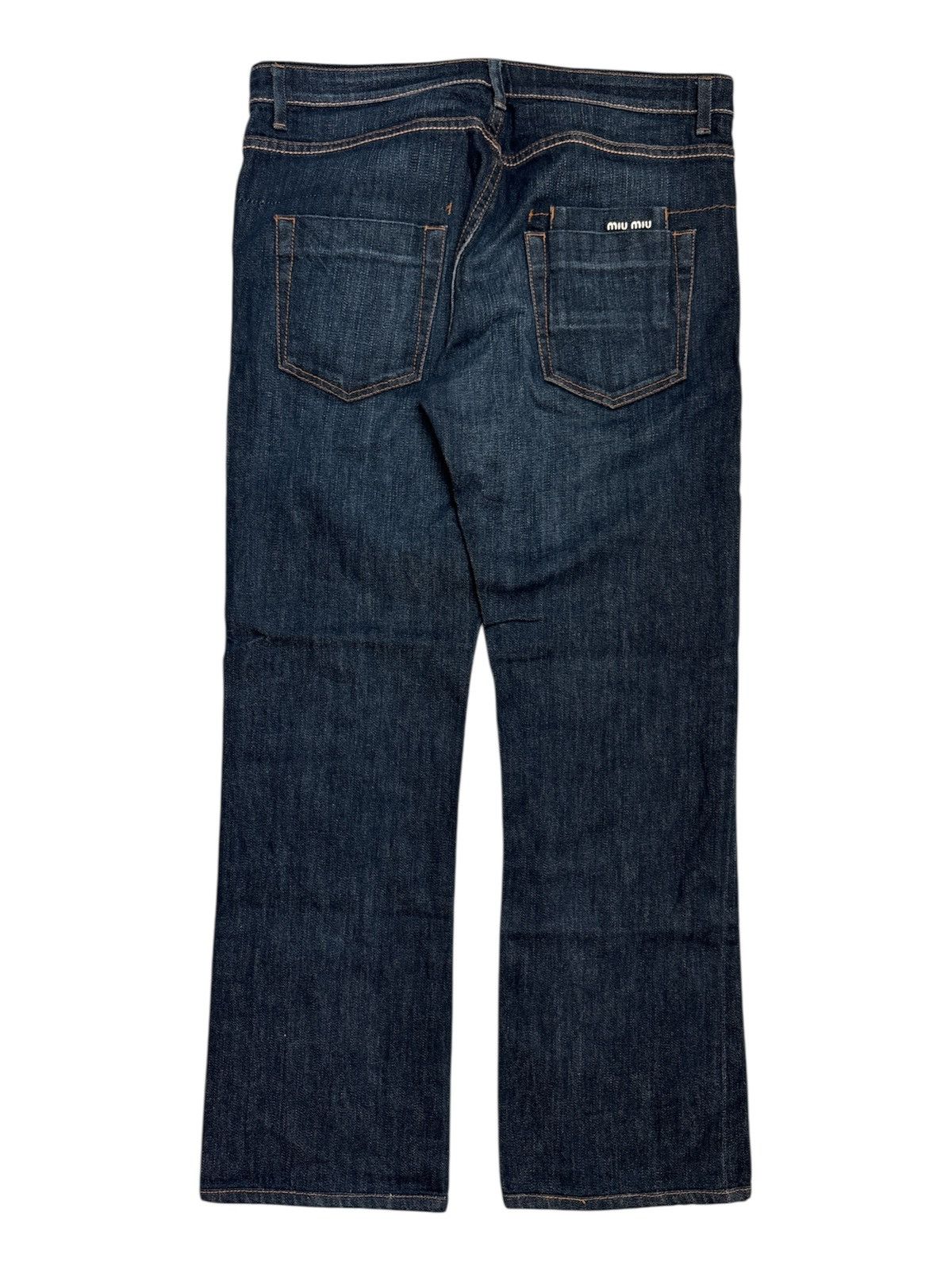 Miu Miu 2000s Raw Indigo Bootcut Jeans Size US 32 / EU 48 - 2 Thumbnail