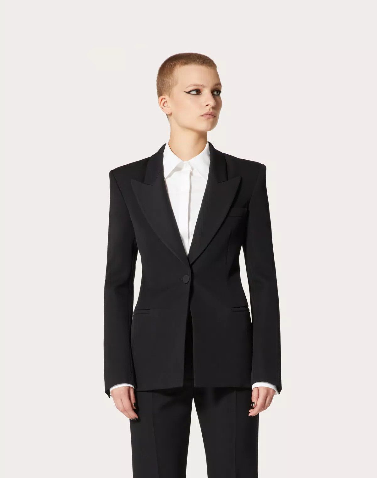 Valentino o1s1wg110625 Blazer In Grisaille in Black Size M / US 6-8 / IT 42-44 - 4 Thumbnail