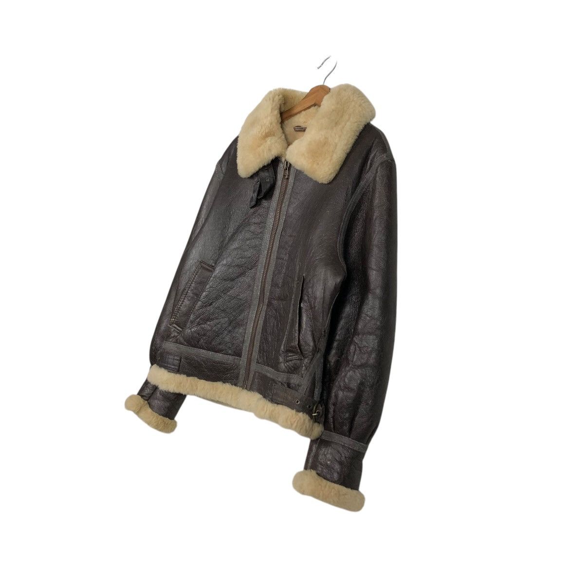 Vintage 🔥VINTAGE SHEARLING B-3 JACKET GENUINE LEATHER US ARMY STYLE Size US M / EU 48-50 / 2 - 4 Thumbnail