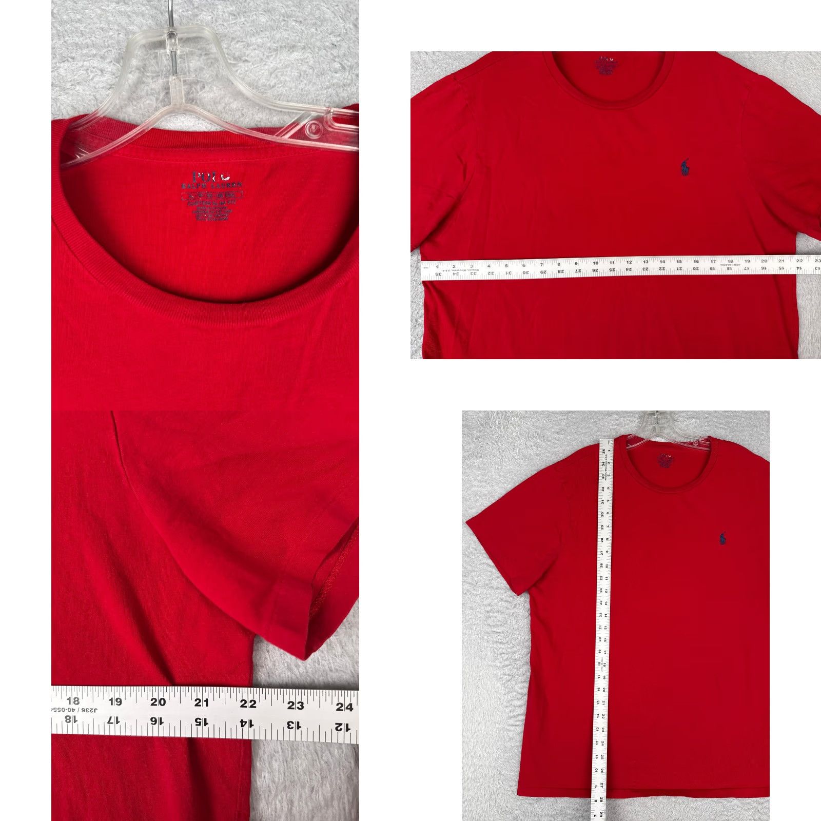 Polo Ralph Lauren Polo Ralph Lauren Shirt Men XL Red Crew Neck Cotton Slim Embroidered Logo One Word: T-Shirt - Men / All Seasons / Designer / Sports Size US XL / EU 56 / 4 - 8 Thumbnail