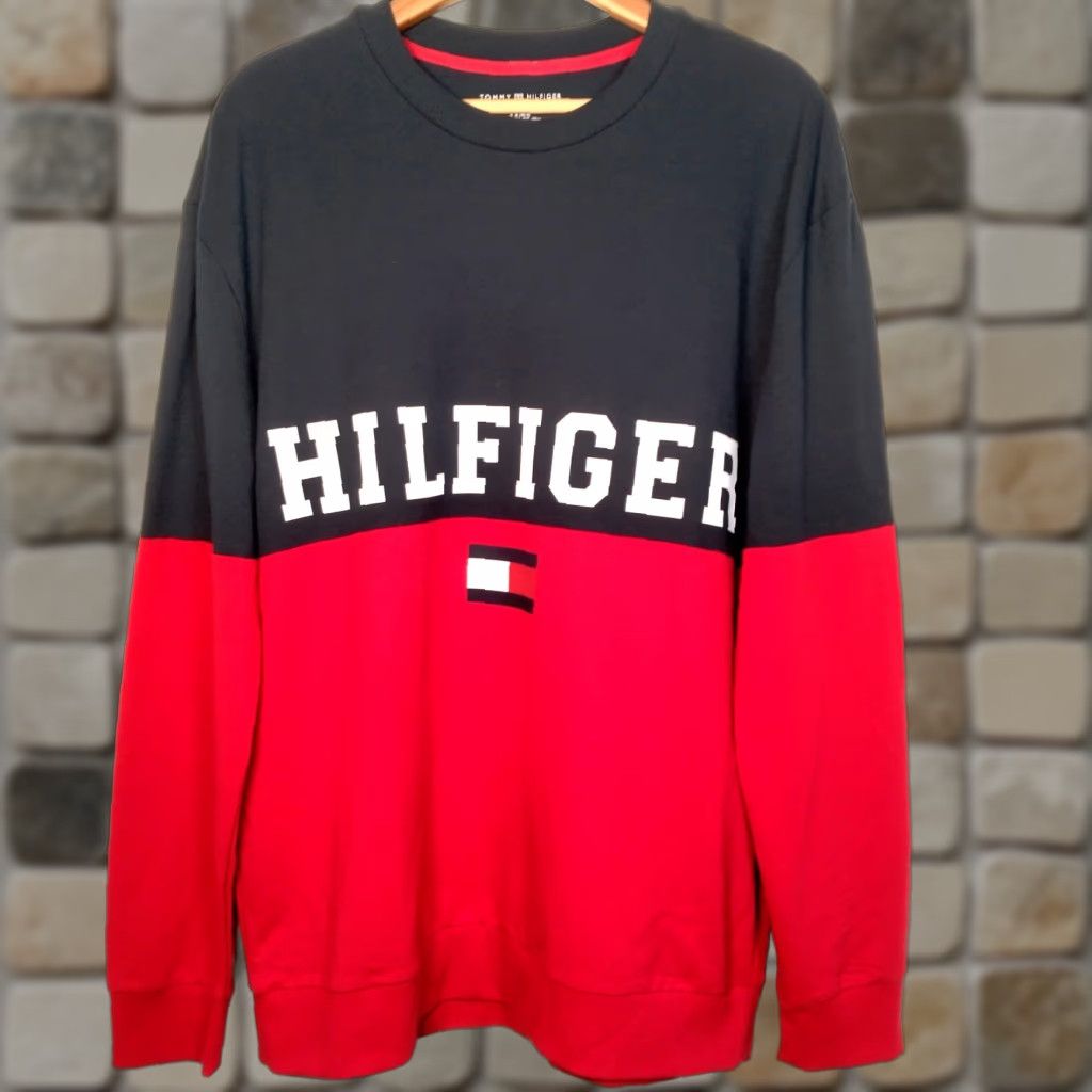 Tommy Hilfiger VINTAGE Tommy Hilfiger Shirt Me L Long Sleeve Red Blue Knit Top Sleepwear NEW Size US L / EU 52-54 / 3 - 1 Thumbnail