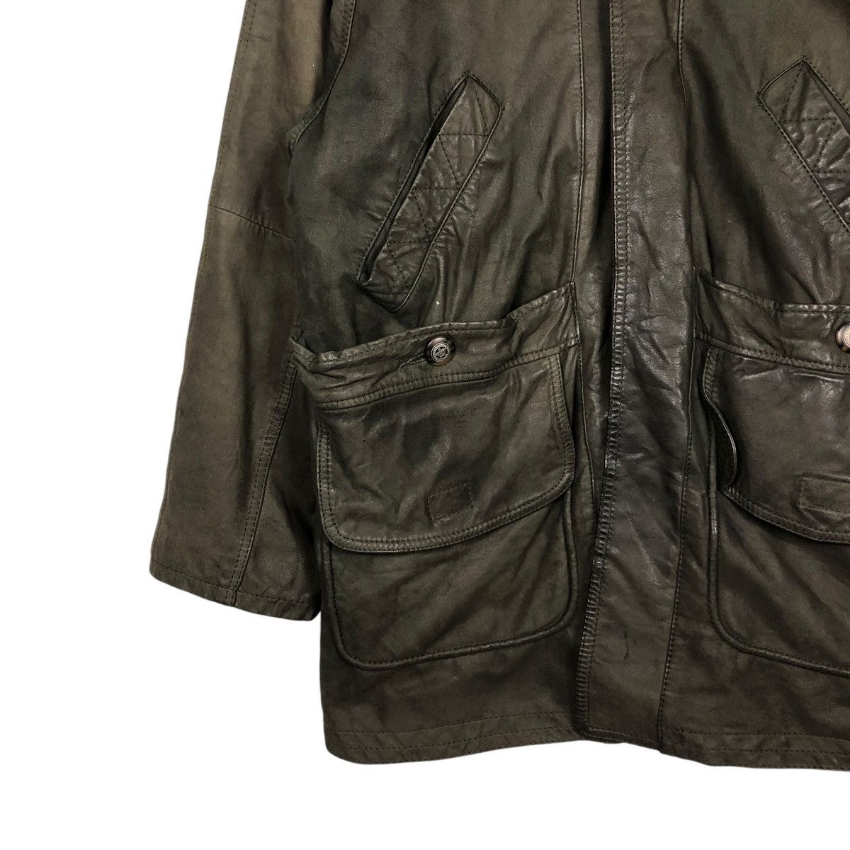 Japanese Brand VINTAGE LEATHER JACKET COWHIDE ALL THE WAY BLANKET BIG LOGO Size US M / EU 48-50 / 2 - 6 Thumbnail