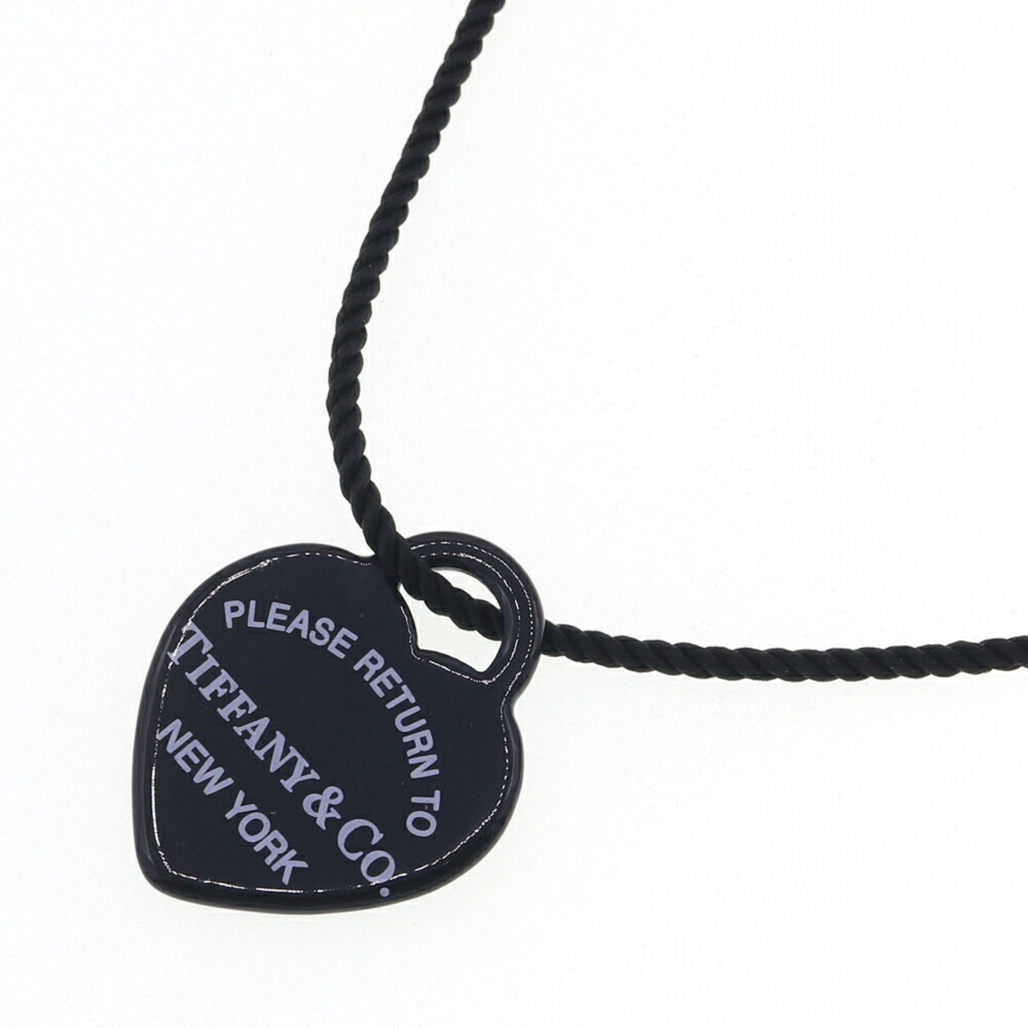 Tiffany Necklace Return to Heart Tag Pendant Black Plastic SV