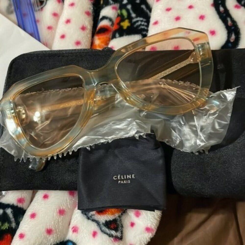 Celine Celine 52mm Designer Sunglasses orange green Size ONE SIZE - 3 Thumbnail