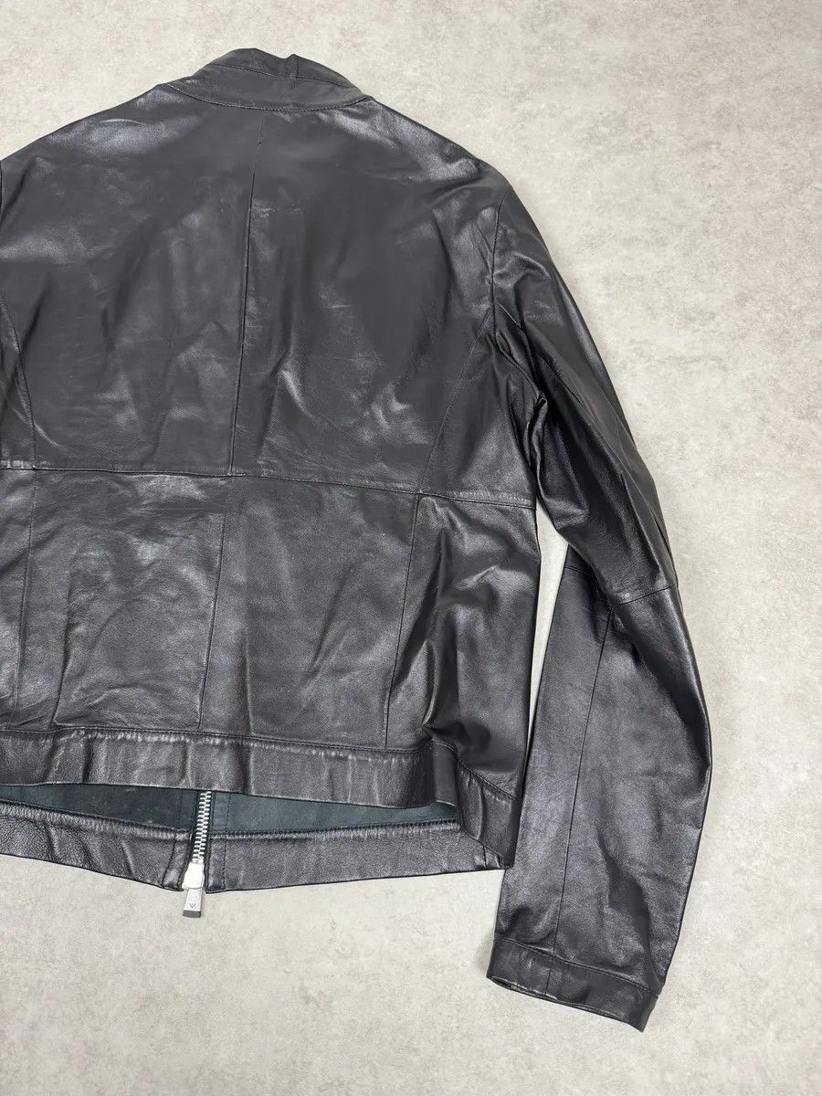 Emporio Armani SS2014 Emporio Armani Biker Symetric Black Leather Jacket Size US L / EU 52-54 / 3 - 4 Thumbnail
