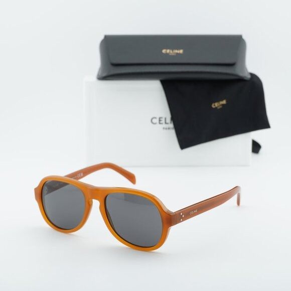 Celine Celine CL40298I 45A CELINE 3 DOTS Sunglasses Brown Aviator Size ONE SIZE - 9 Thumbnail