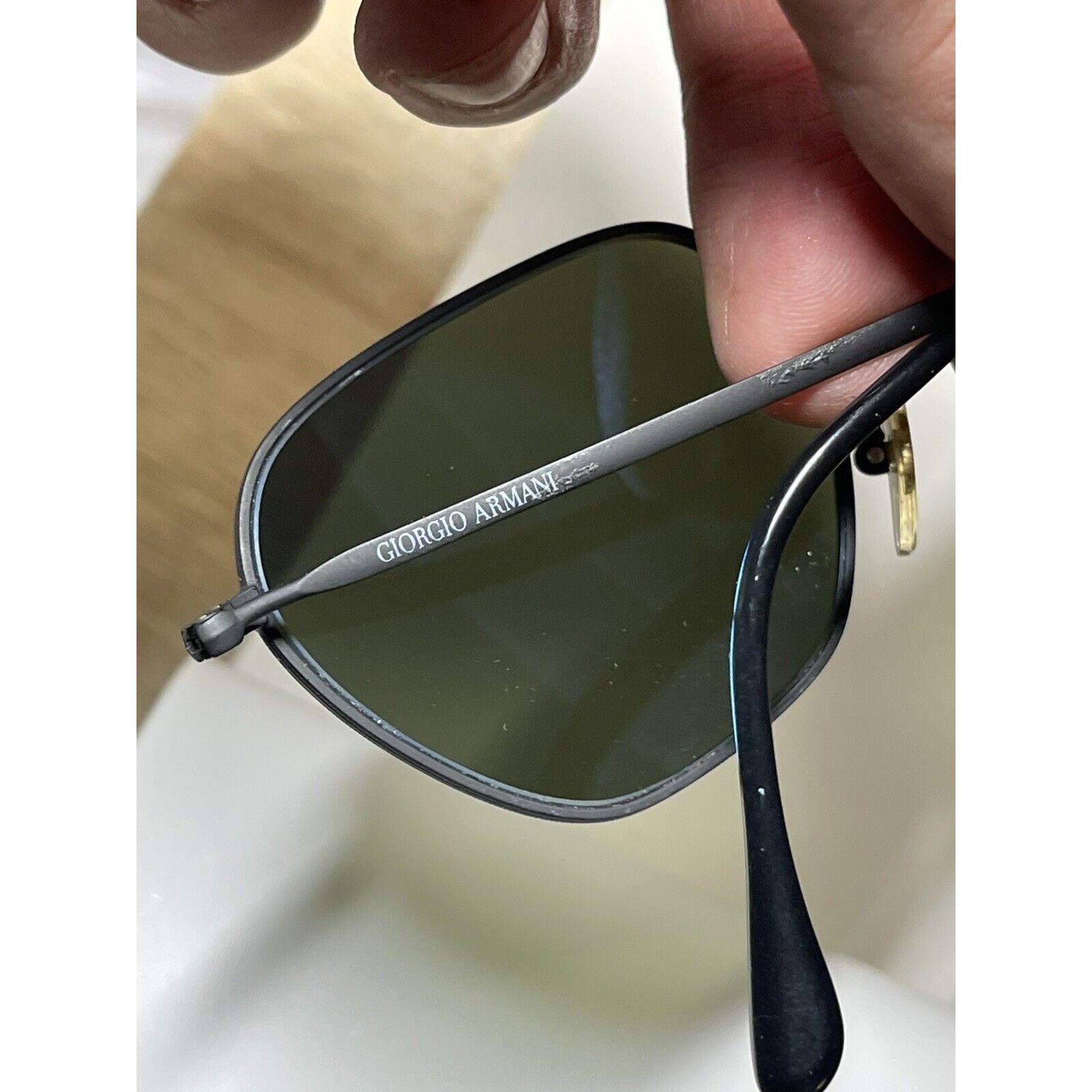 Giorgio Armani Vintage Giorgio Armani 619 706 Large 140 Green Lenses 90s Size ONE SIZE - 8 Thumbnail