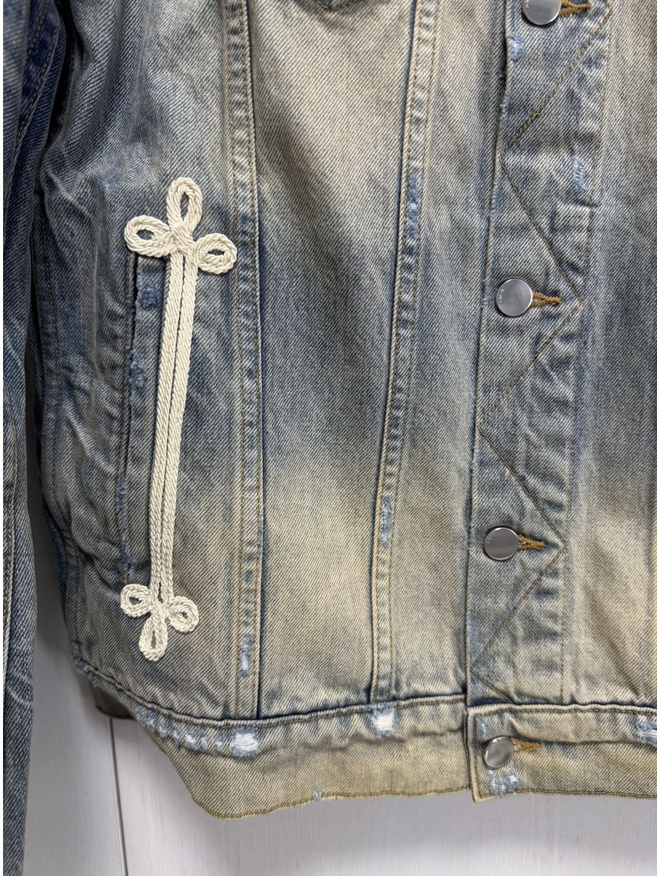 Amiri Blue Vintage Denim Roping Slim-Fit Trucker Jacket Size XL Size US XL / EU 56 / 4 - 6 Thumbnail