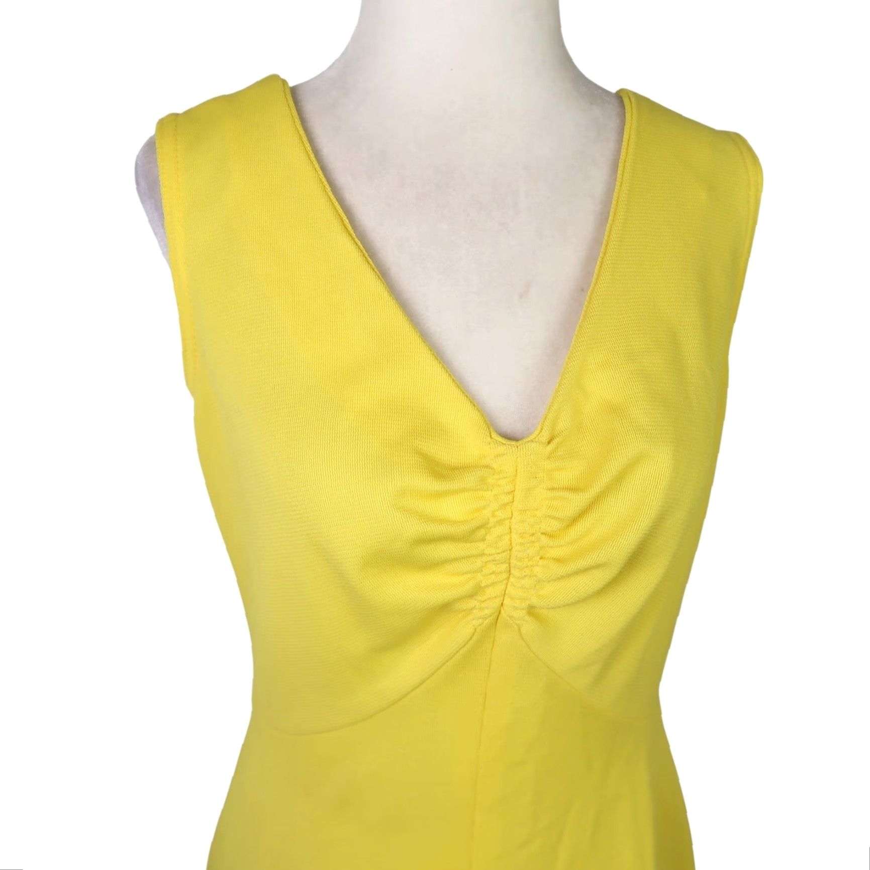 Vintage VINTAGE Montgomery Ward Maxi Dress A-Line Sleeveless Yellow M 90s Bohemian 70s Zip Back Womens Size M / US 6-8 / IT 42-44 - 2 Thumbnail