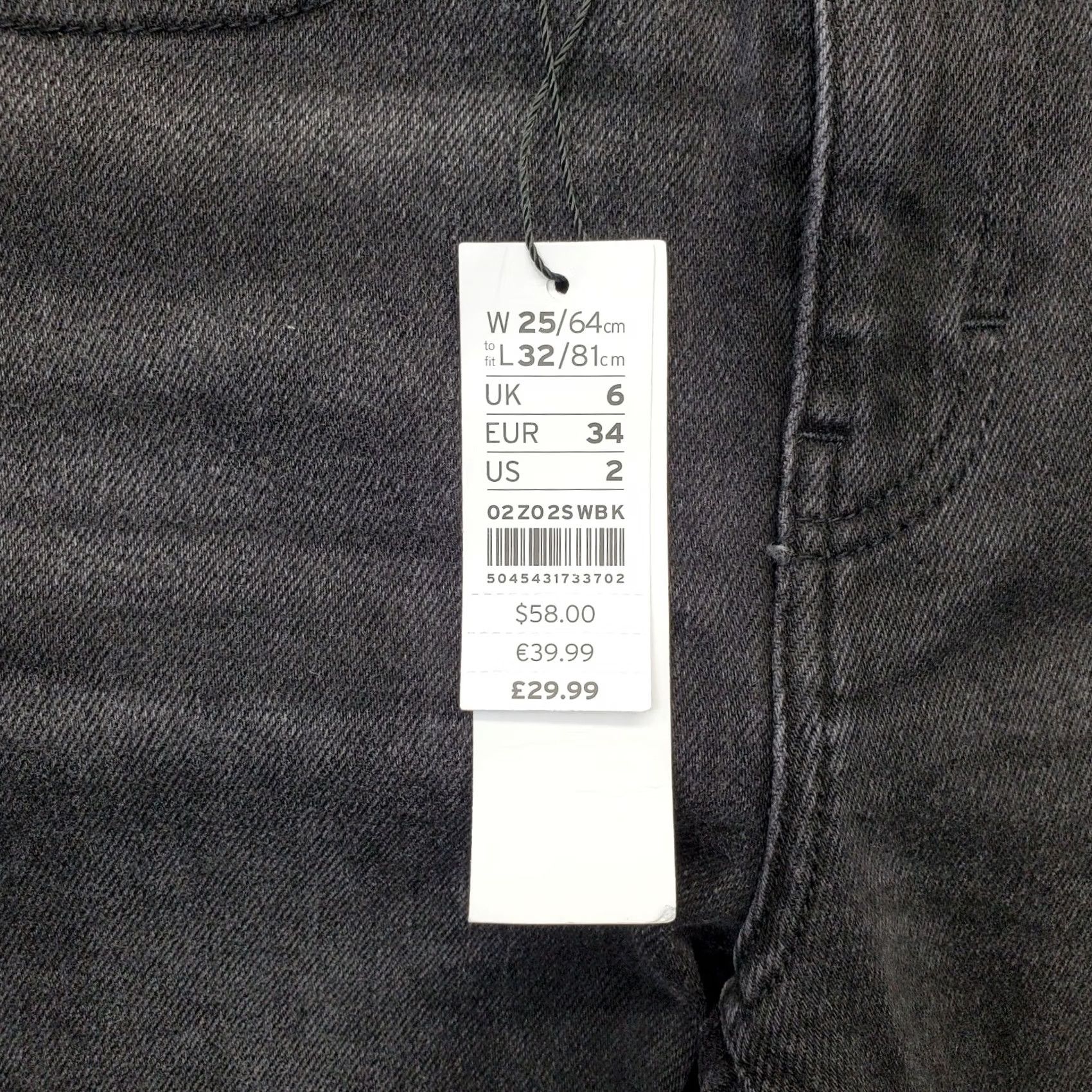 Topshop Topshop Women's Jeans Skinny Black Denim High Waisted 2 Stretch Whiskered Cotton 26.5in Inseam Size 26" / US 2 / IT 38 - 7 Thumbnail