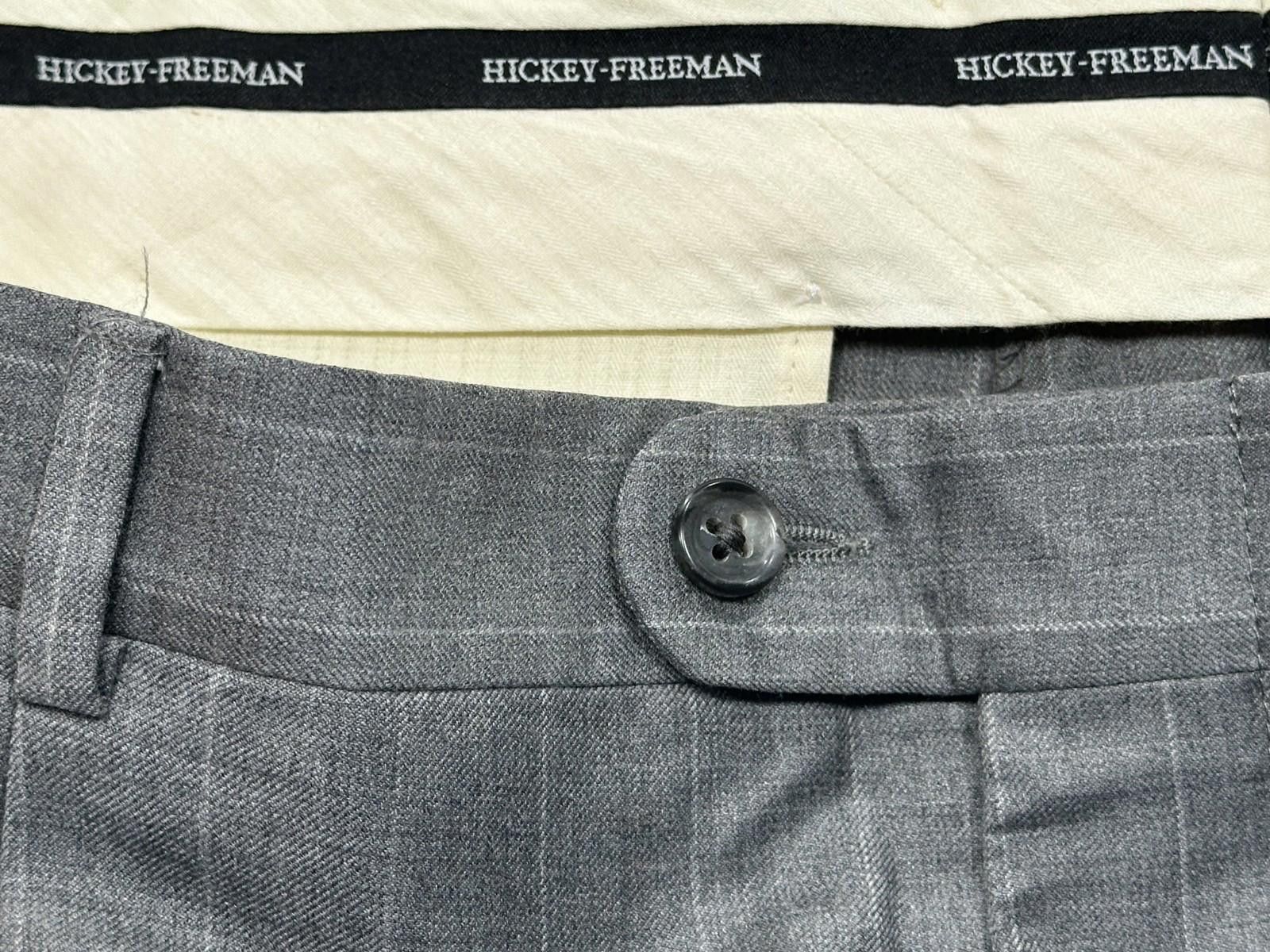 Hickey Freeman Hickey Freeman Pleated Pinstripe Dress Pants Gray Mens 40/30 Size US 40 / EU 56 - 6 Thumbnail